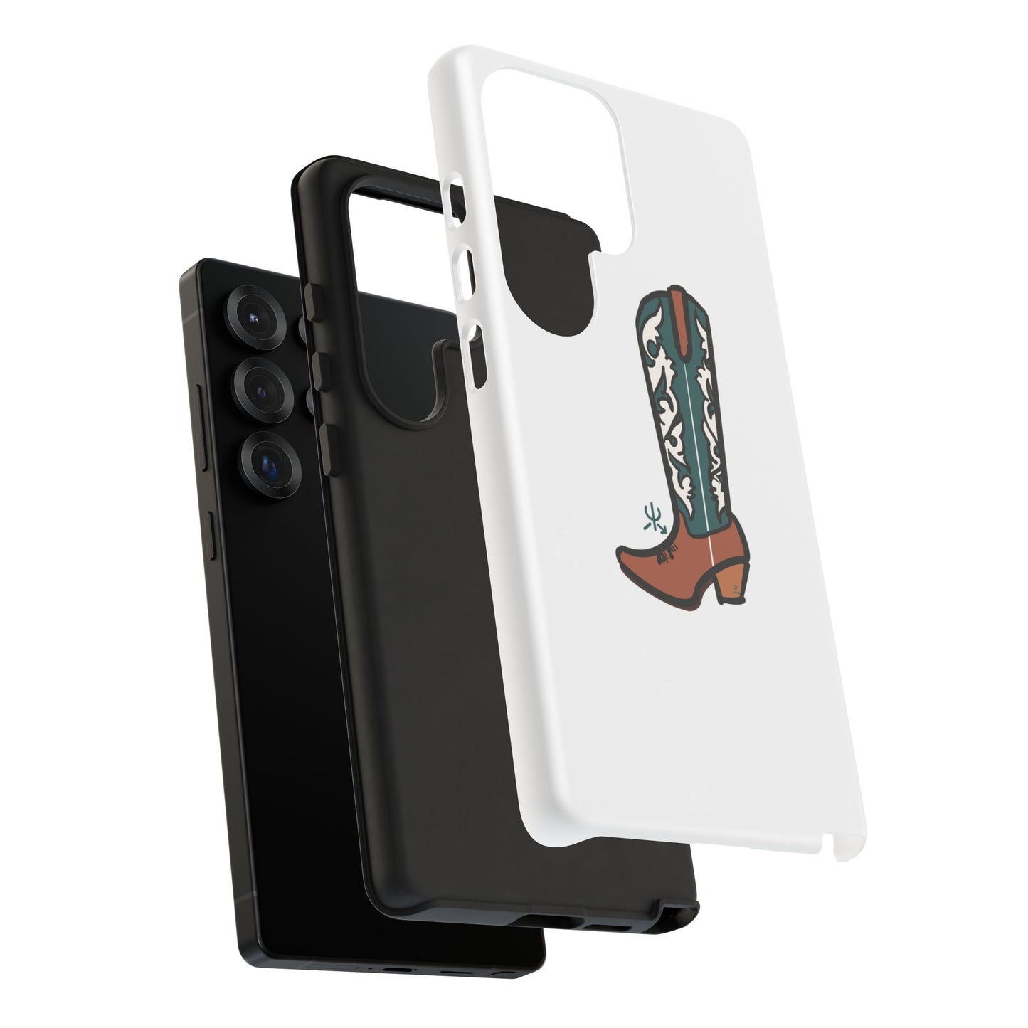 Turquoise Western Cowboy Boot Phone Case | Hand-drawn by Chase Templeton