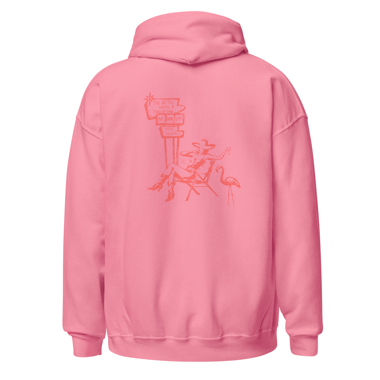 No Tell Motel & Trailer Park Hoodie- Pink