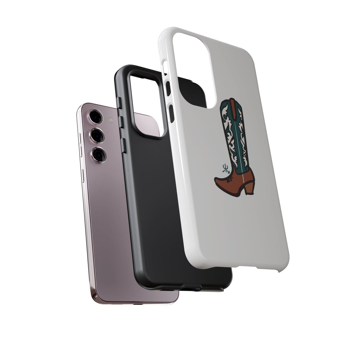 Turquoise Western Cowboy Boot Phone Case | Hand-drawn by Chase Templeton