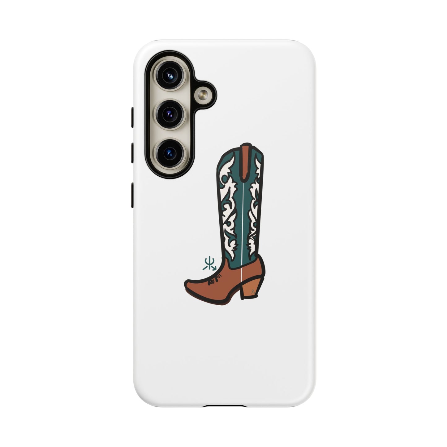 Turquoise Western Cowboy Boot Phone Case | Hand-drawn by Chase Templeton