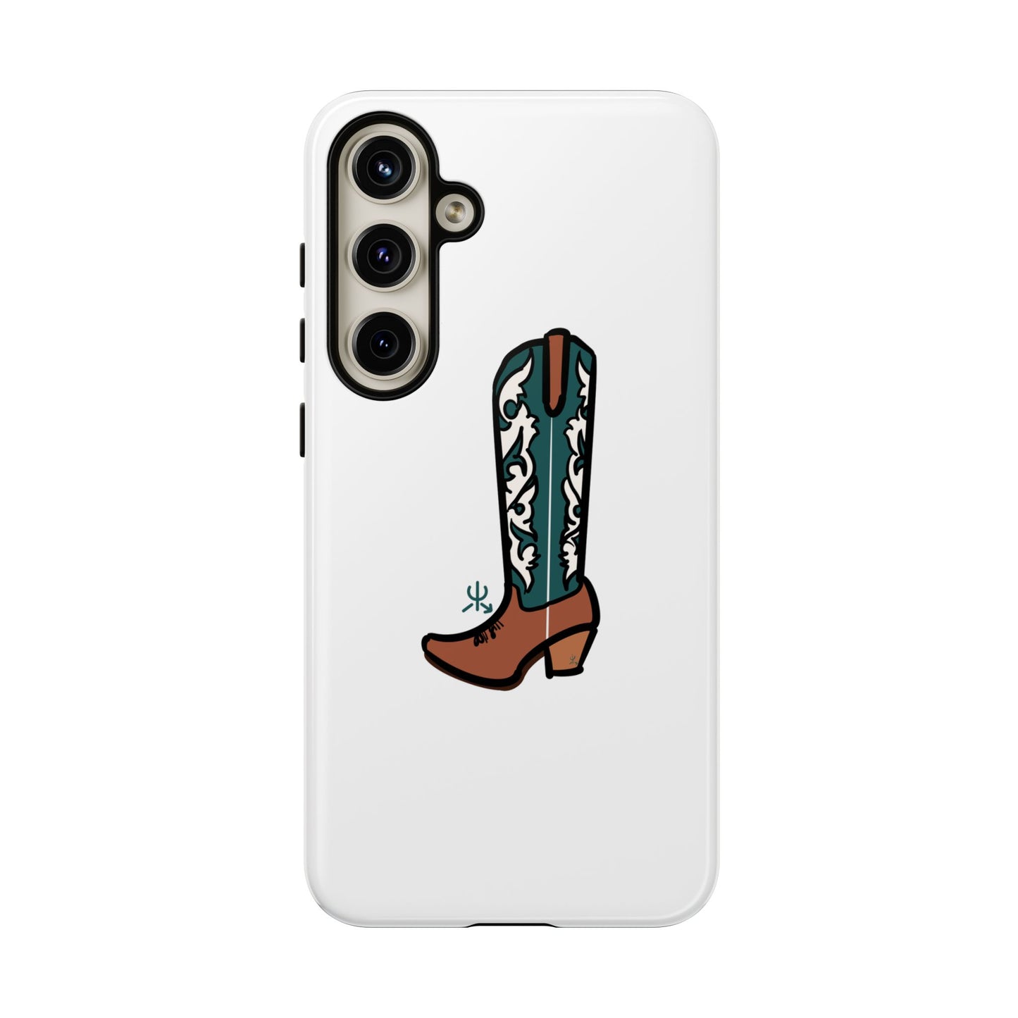 Turquoise Western Cowboy Boot Phone Case | Hand-drawn by Chase Templeton