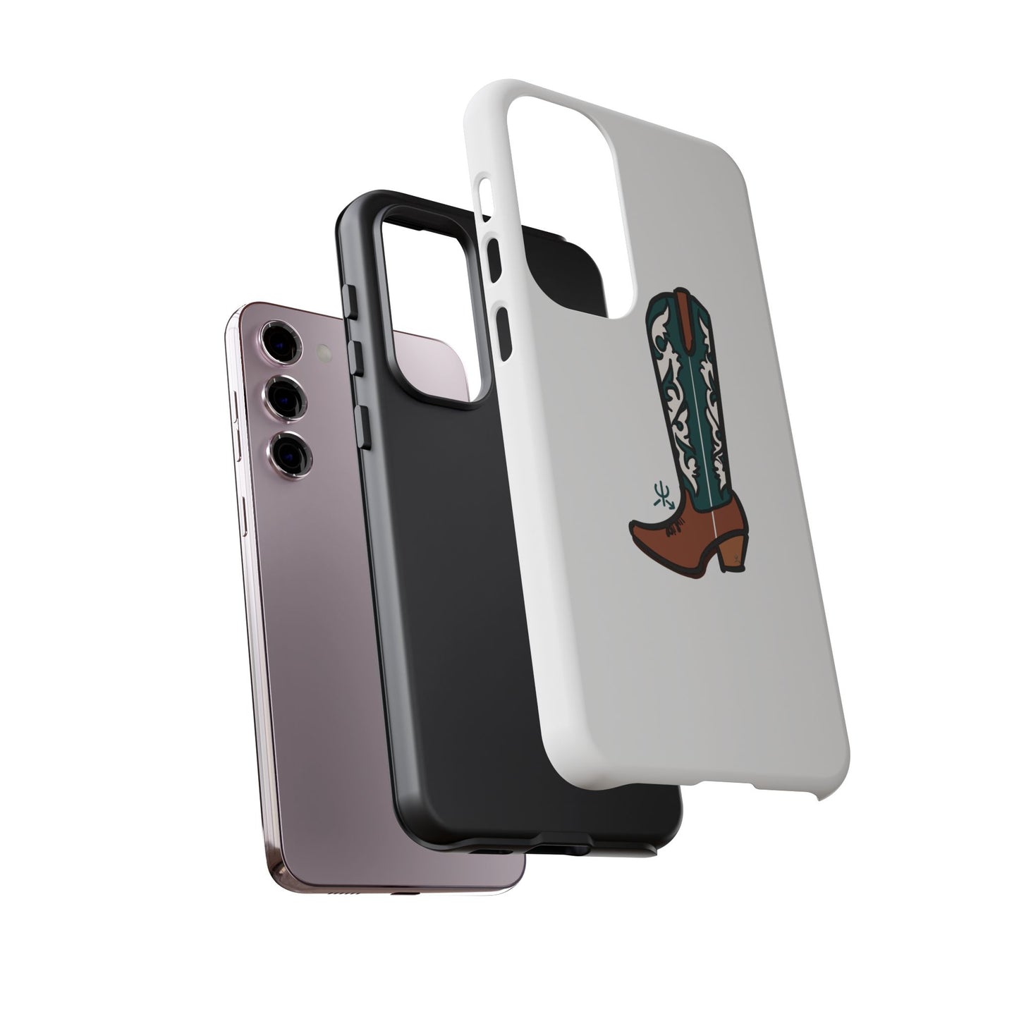 Turquoise Western Cowboy Boot Phone Case | Hand-drawn by Chase Templeton