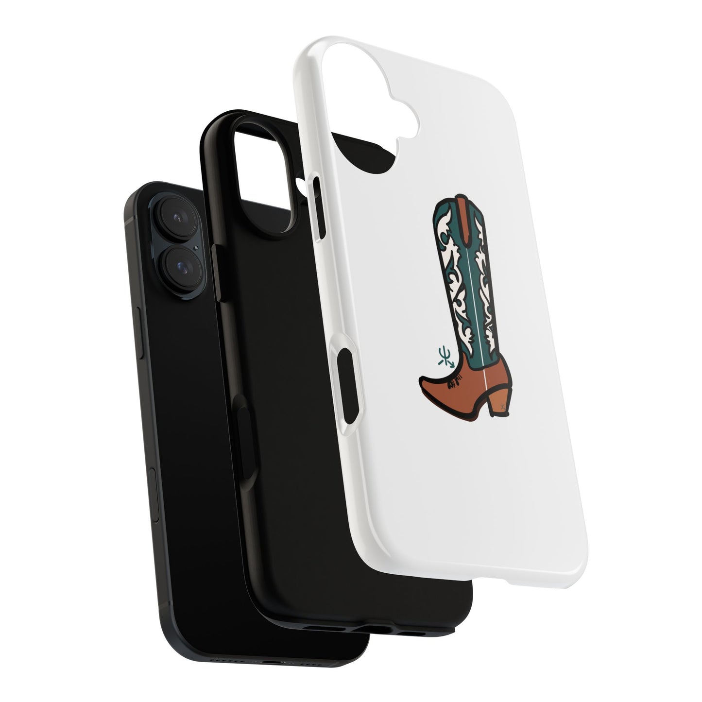 Turquoise Western Cowboy Boot Phone Case | Hand-drawn by Chase Templeton