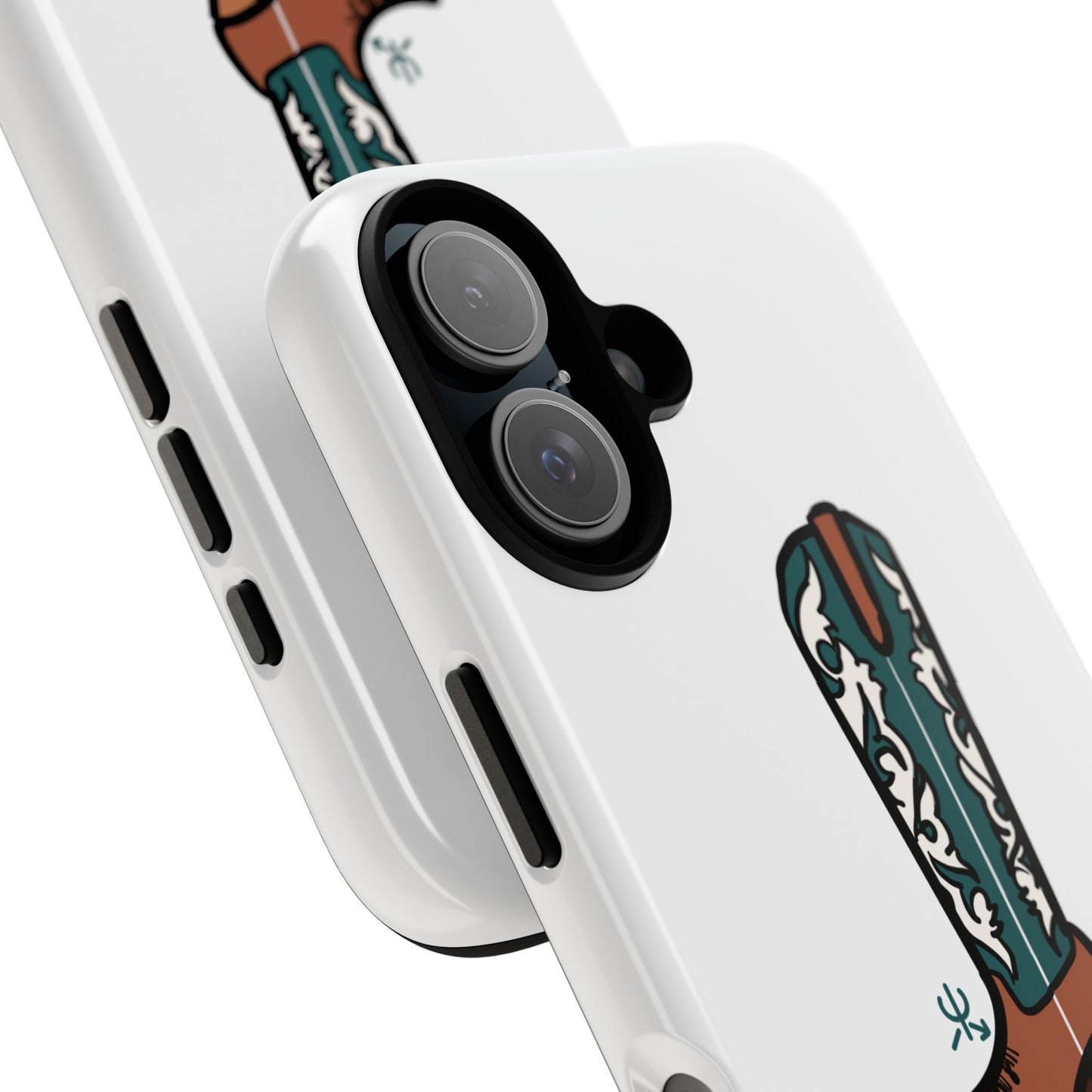 Turquoise Western Cowboy Boot Phone Case | Hand-drawn by Chase Templeton