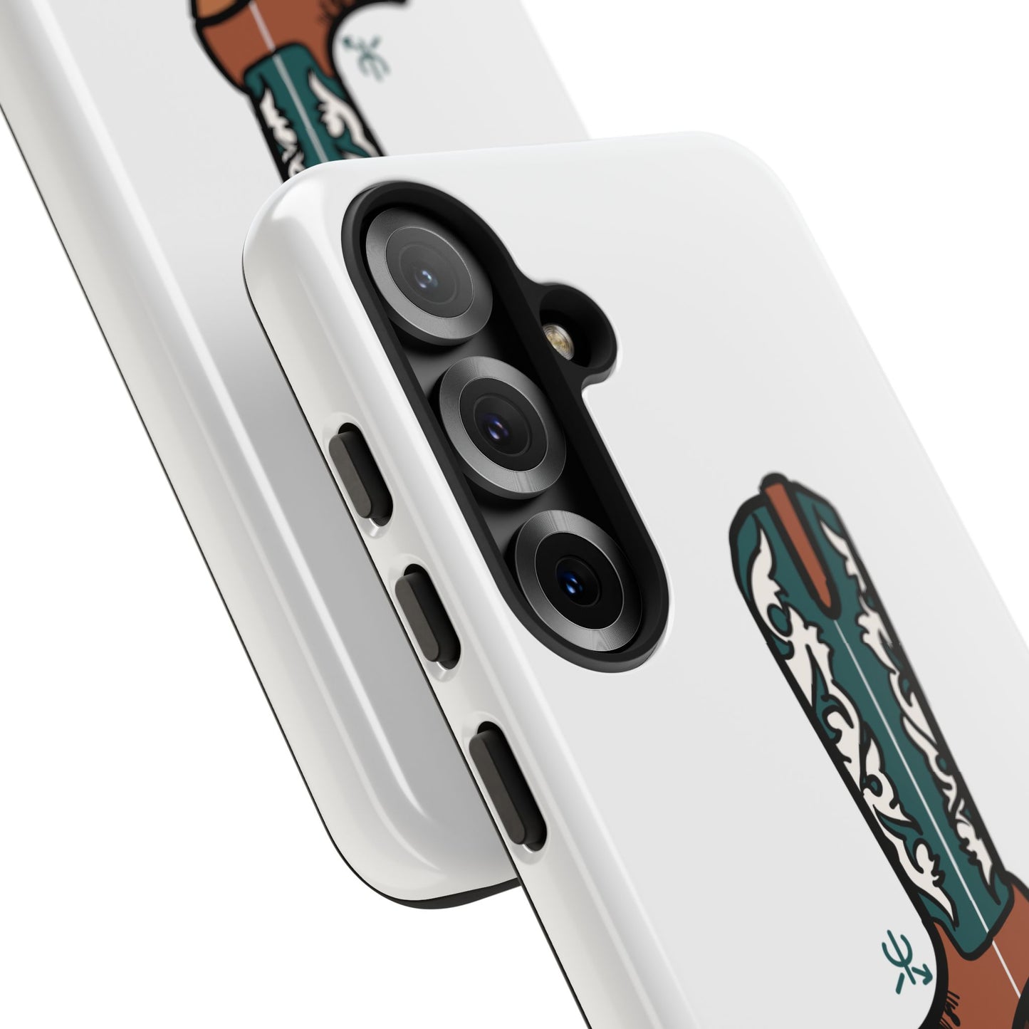 Turquoise Western Cowboy Boot Phone Case | Hand-drawn by Chase Templeton