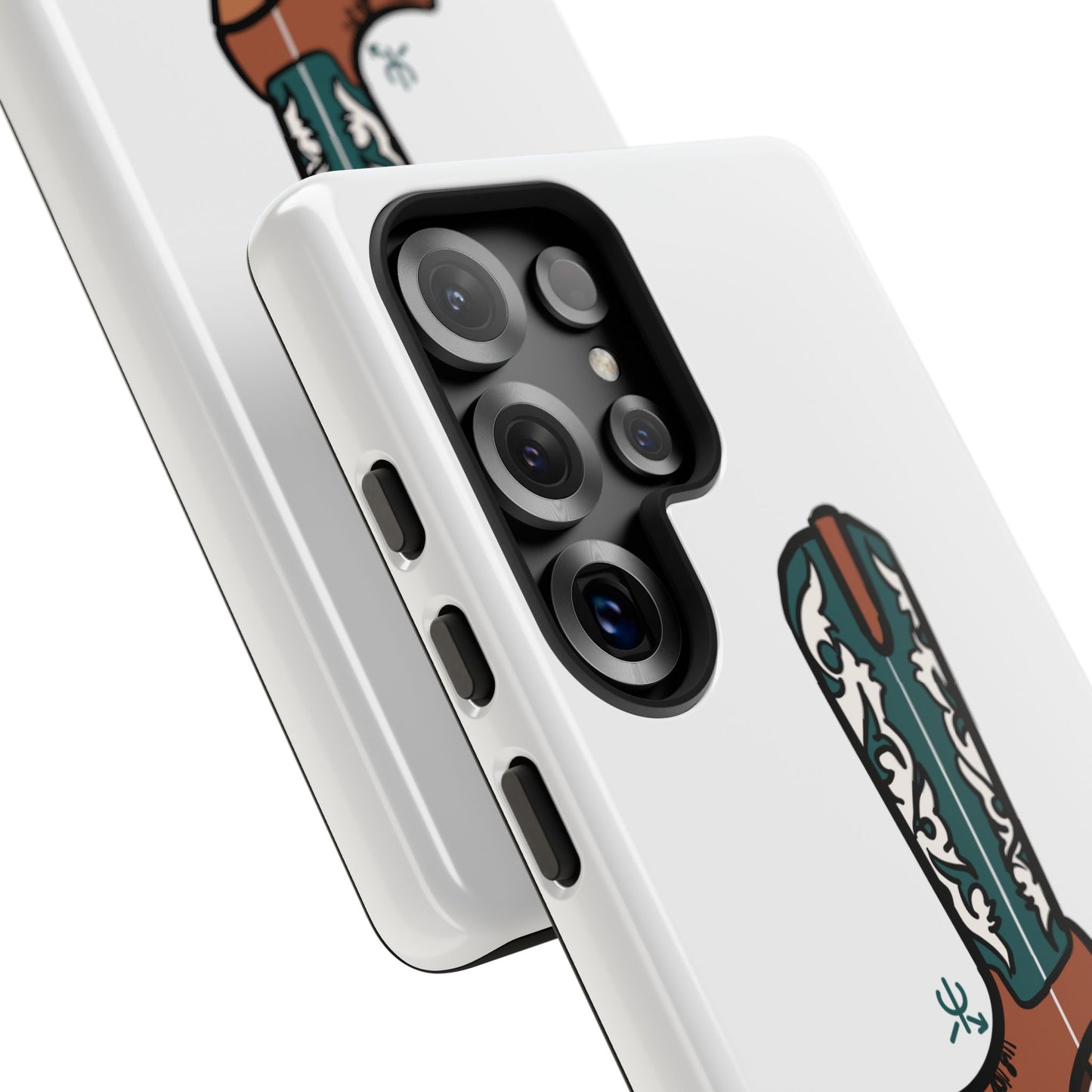 Turquoise Western Cowboy Boot Phone Case | Hand-drawn by Chase Templeton