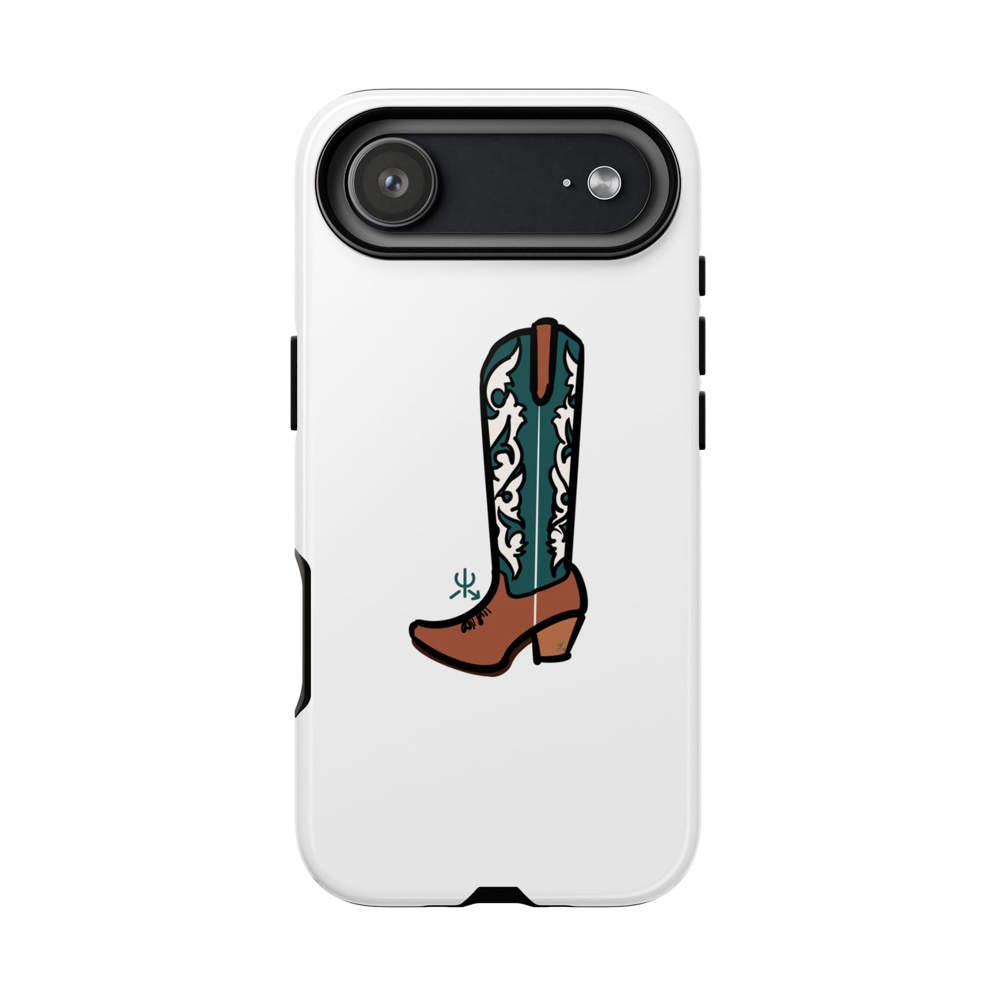 Turquoise Western Cowboy Boot Phone Case | Hand-drawn by Chase Templeton