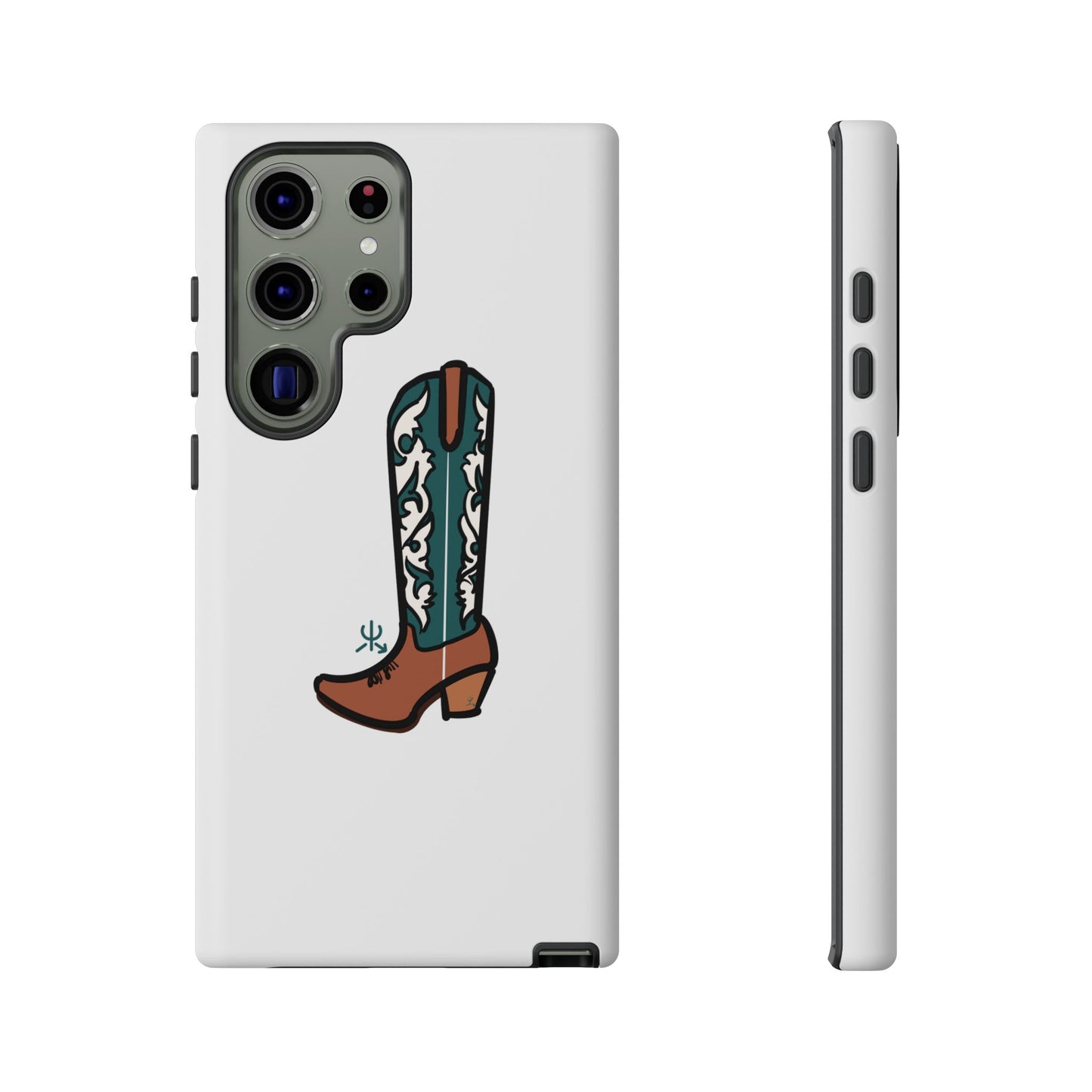 Turquoise Western Cowboy Boot Phone Case | Hand-drawn by Chase Templeton