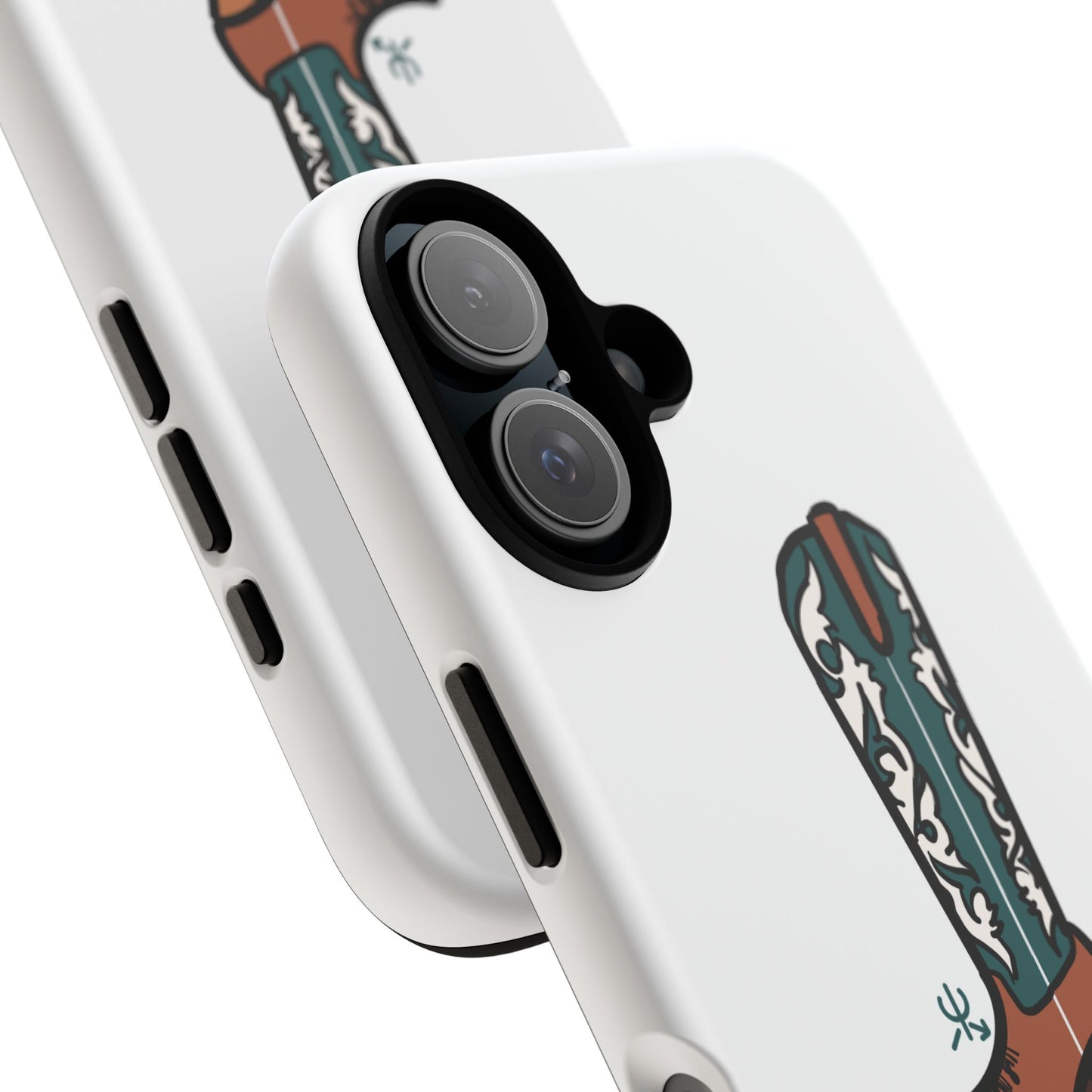 Turquoise Western Cowboy Boot Phone Case | Hand-drawn by Chase Templeton