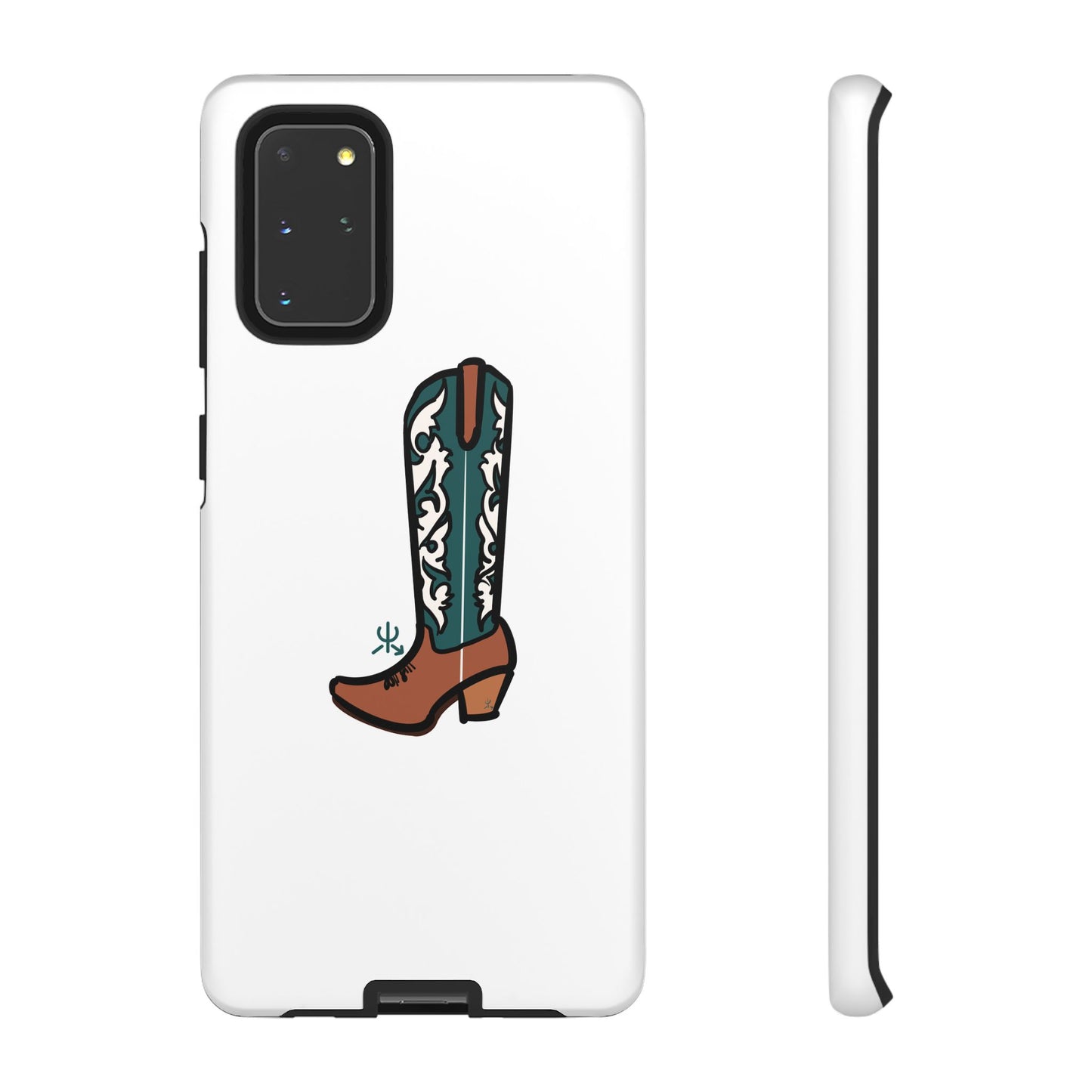 Turquoise Western Cowboy Boot Phone Case | Hand-drawn by Chase Templeton
