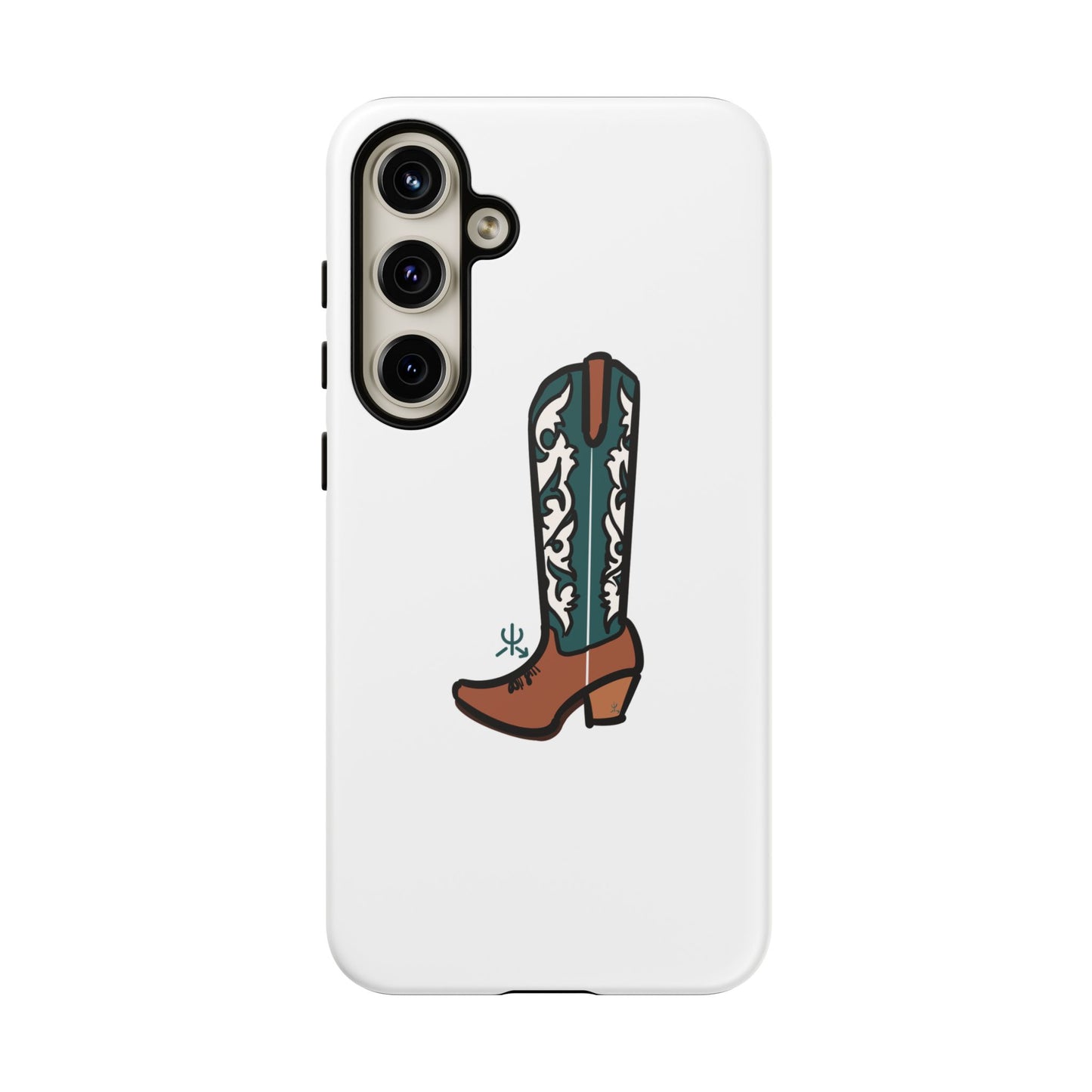 Turquoise Western Cowboy Boot Phone Case | Hand-drawn by Chase Templeton