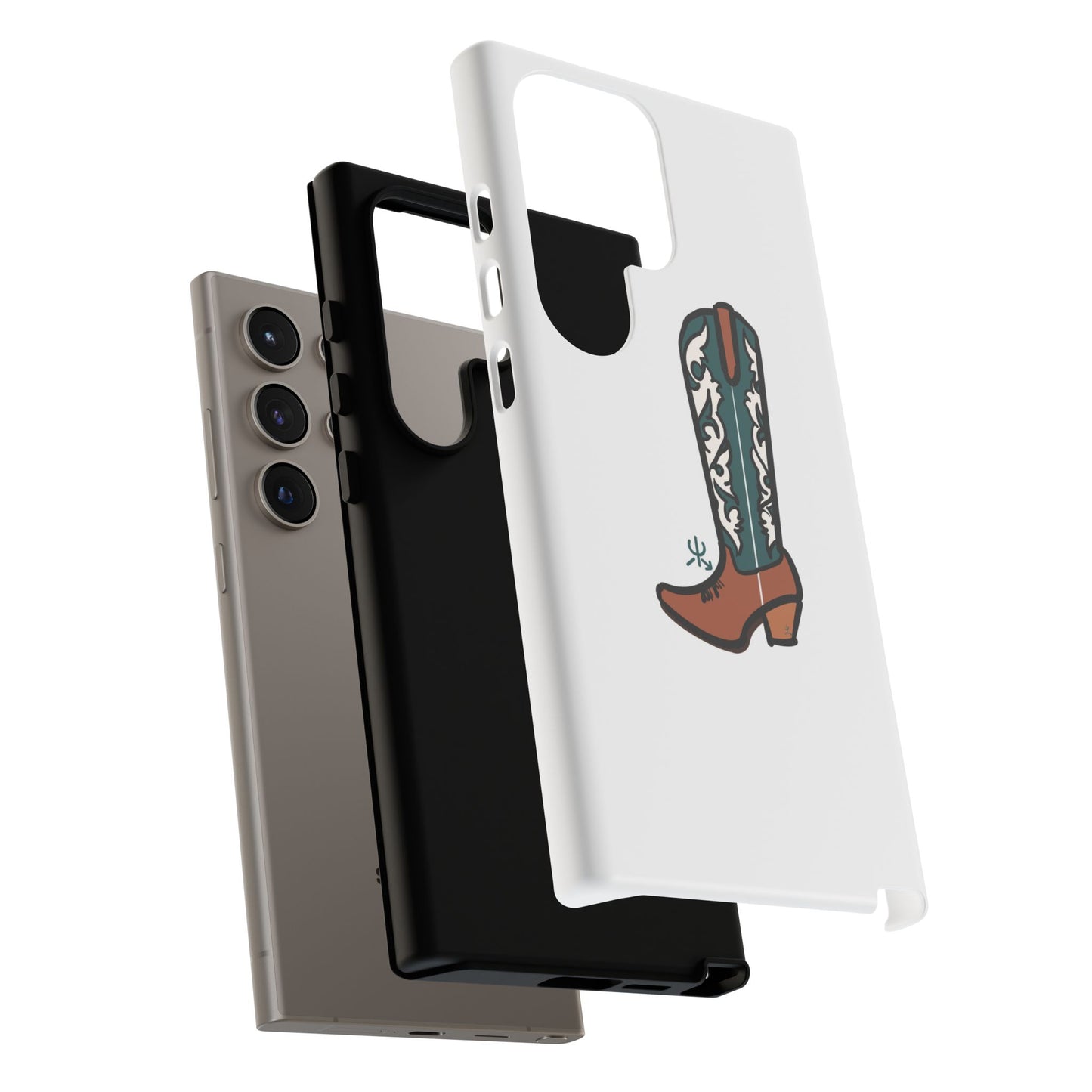 Turquoise Western Cowboy Boot Phone Case | Hand-drawn by Chase Templeton