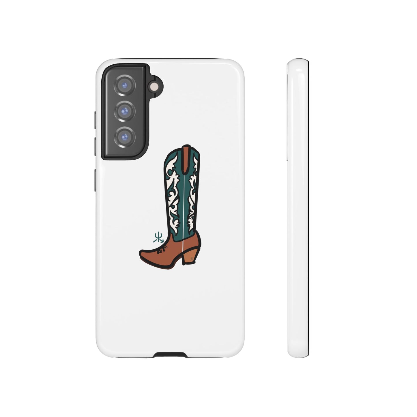 Turquoise Western Cowboy Boot Phone Case | Hand-drawn by Chase Templeton