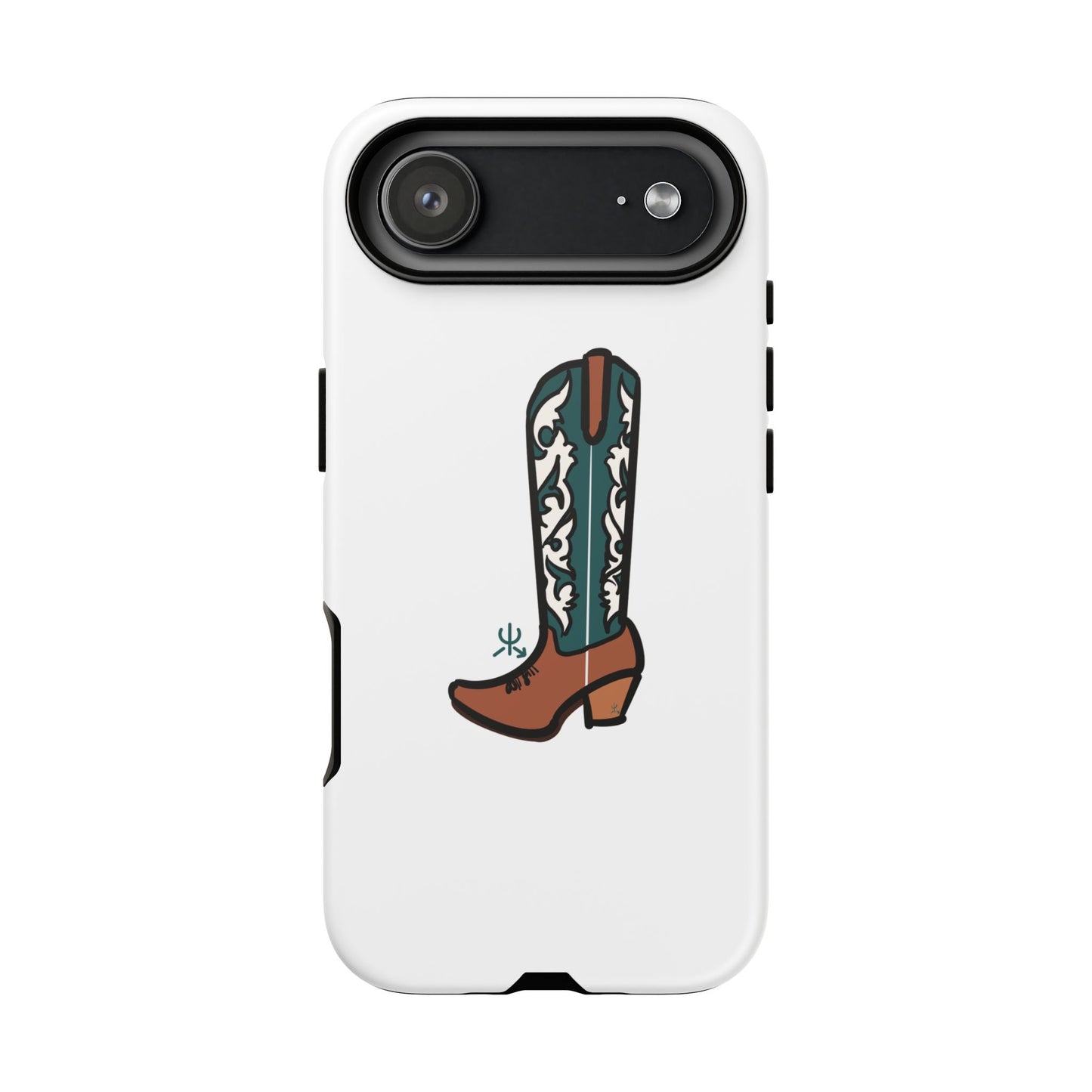Turquoise Western Cowboy Boot Phone Case | Hand-drawn by Chase Templeton