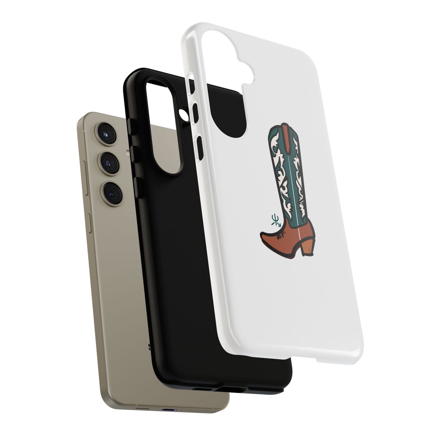 Turquoise Western Cowboy Boot Phone Case | Hand-drawn by Chase Templeton