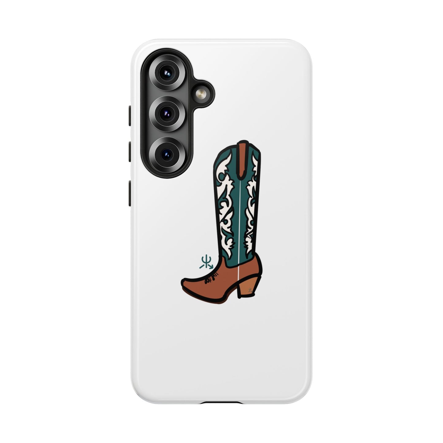 Turquoise Western Cowboy Boot Phone Case | Hand-drawn by Chase Templeton