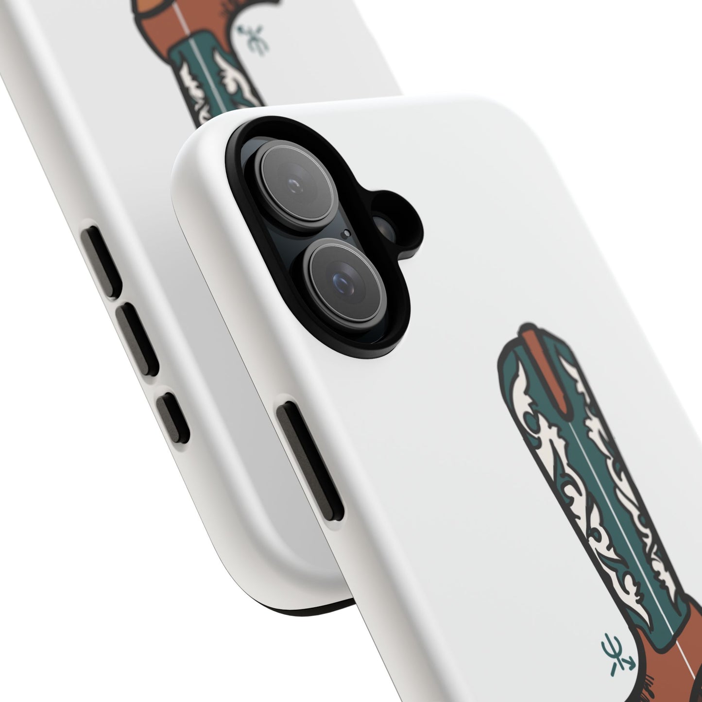 Turquoise Western Cowboy Boot Phone Case | Hand-drawn by Chase Templeton