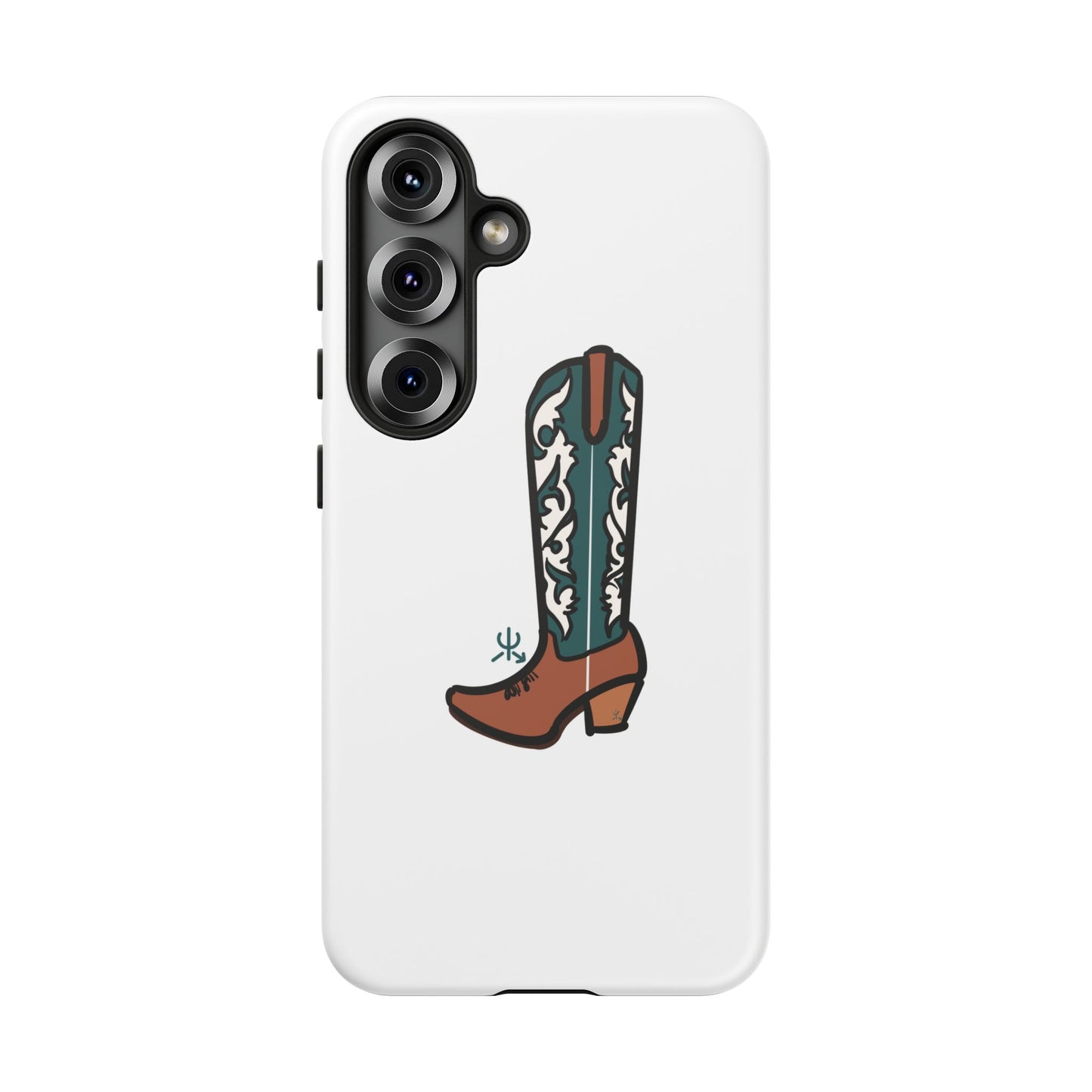 Turquoise Western Cowboy Boot Phone Case | Hand-drawn by Chase Templeton