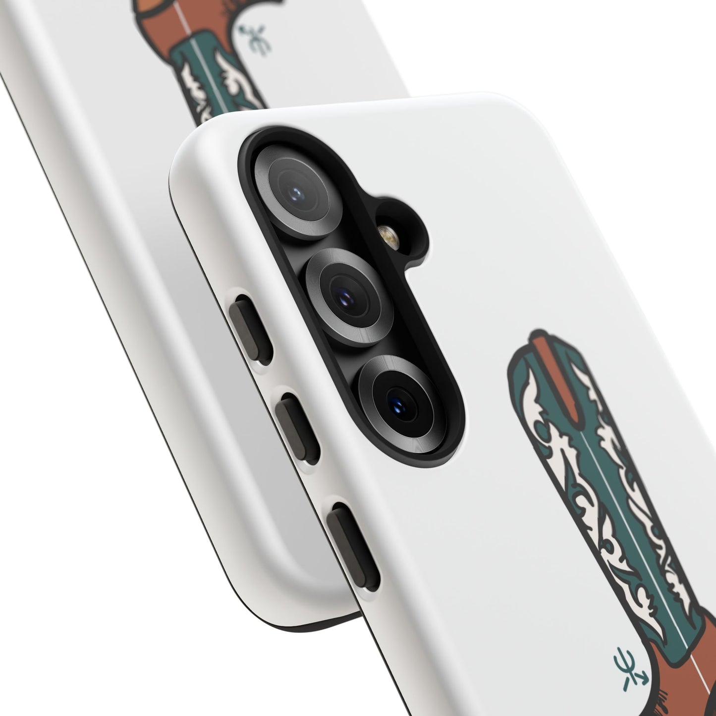 Turquoise Western Cowboy Boot Phone Case | Hand-drawn by Chase Templeton