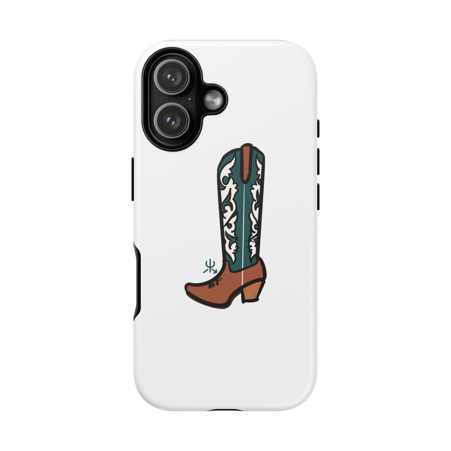 Turquoise Western Cowboy Boot Phone Case | Hand-drawn by Chase Templeton