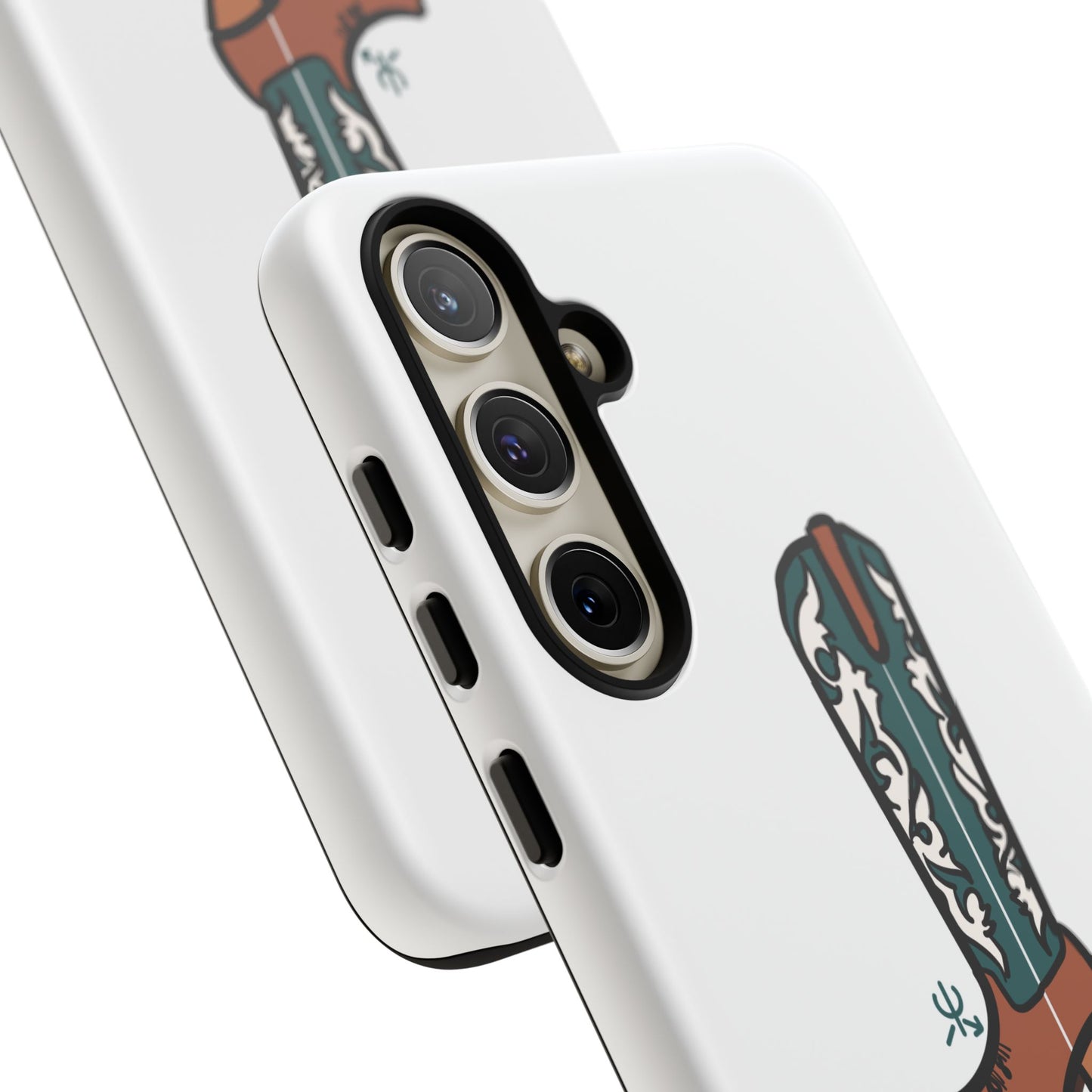 Turquoise Western Cowboy Boot Phone Case | Hand-drawn by Chase Templeton