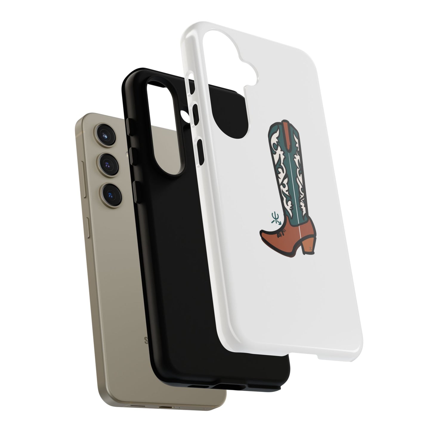 Turquoise Western Cowboy Boot Phone Case | Hand-drawn by Chase Templeton