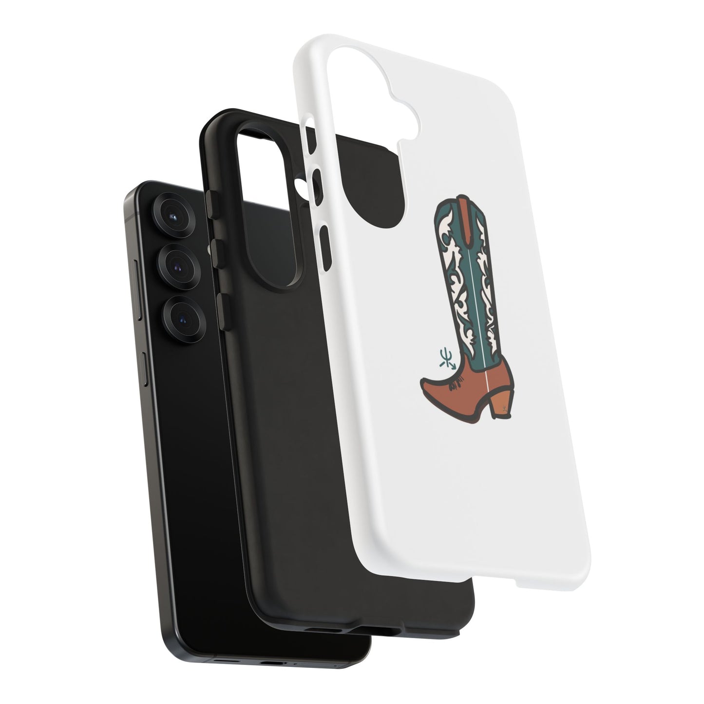 Turquoise Western Cowboy Boot Phone Case | Hand-drawn by Chase Templeton