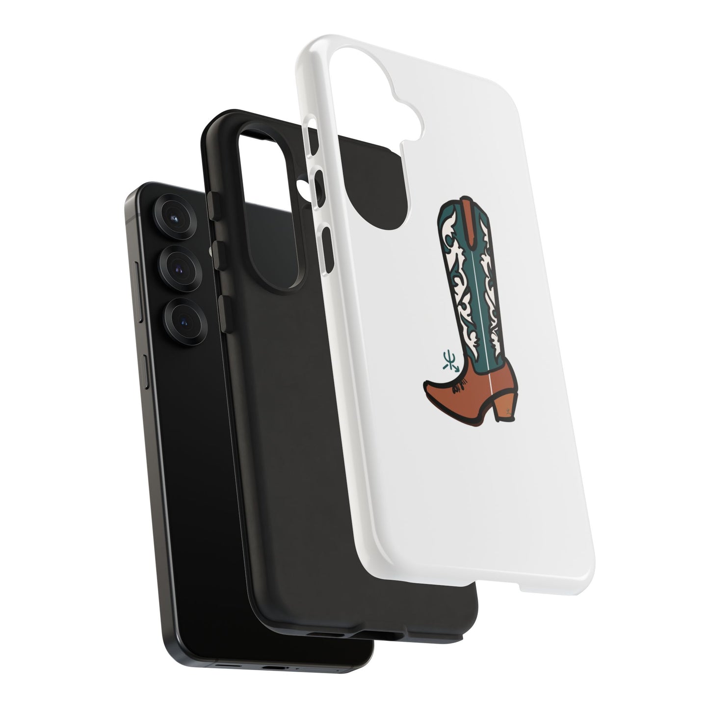 Turquoise Western Cowboy Boot Phone Case | Hand-drawn by Chase Templeton