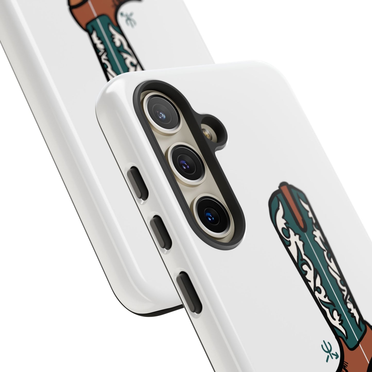 Turquoise Western Cowboy Boot Phone Case | Hand-drawn by Chase Templeton