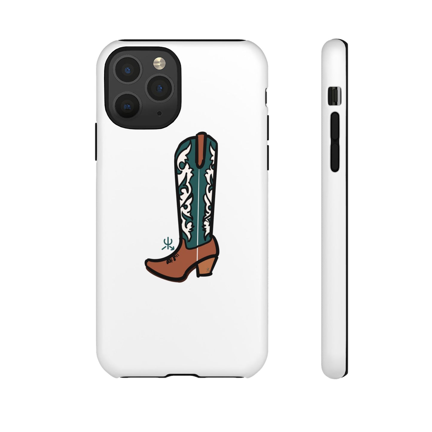 Turquoise Western Cowboy Boot Phone Case | Hand-drawn by Chase Templeton