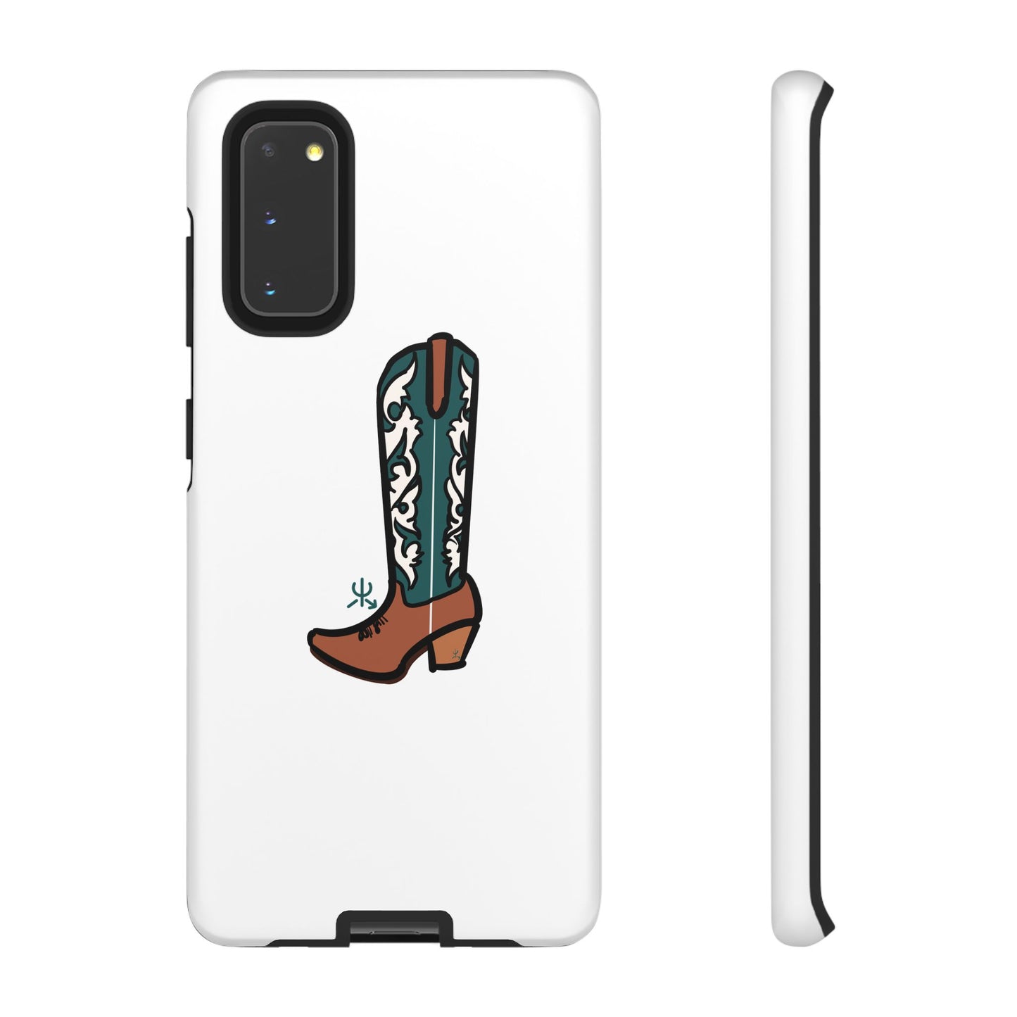 Turquoise Western Cowboy Boot Phone Case | Hand-drawn by Chase Templeton
