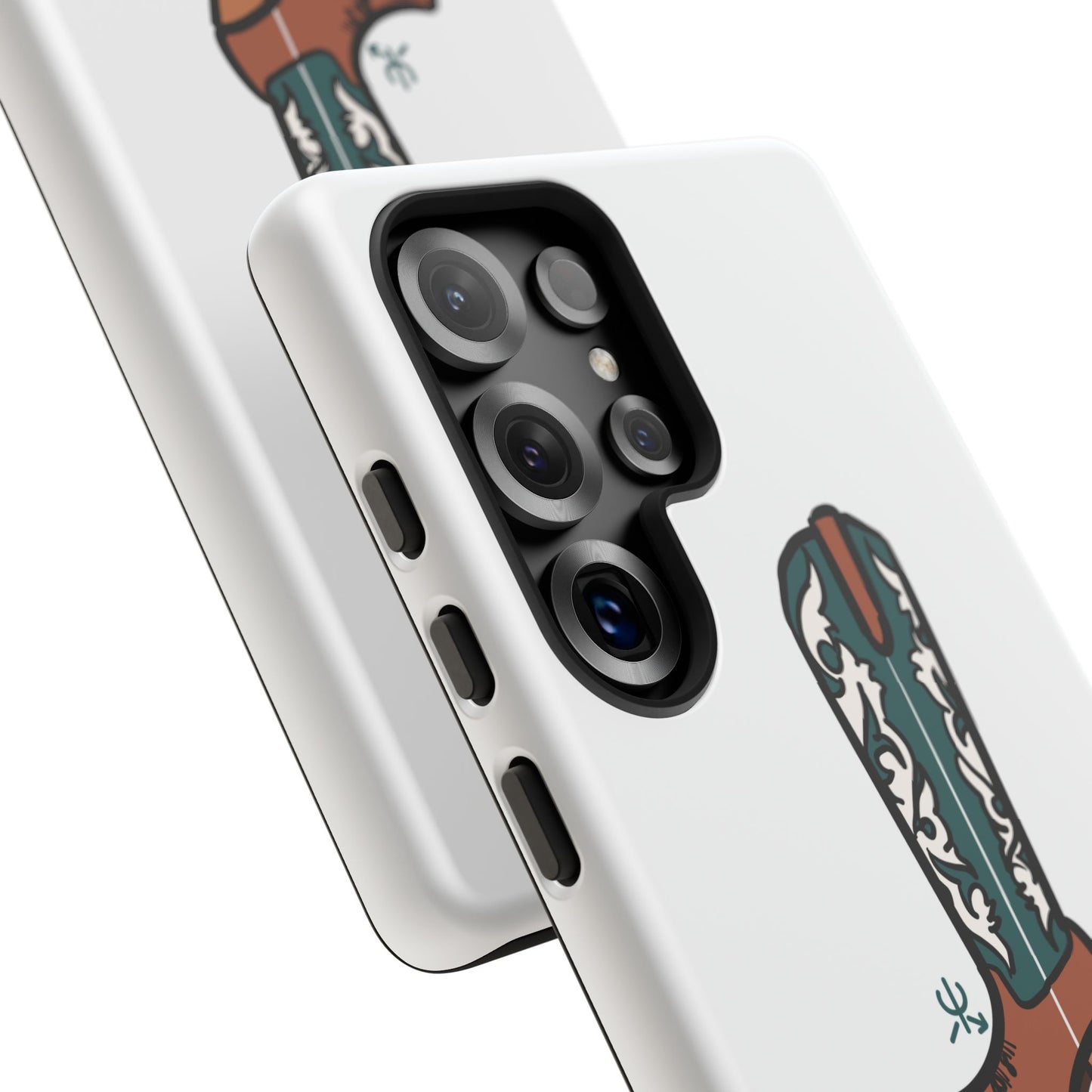 Turquoise Western Cowboy Boot Phone Case | Hand-drawn by Chase Templeton