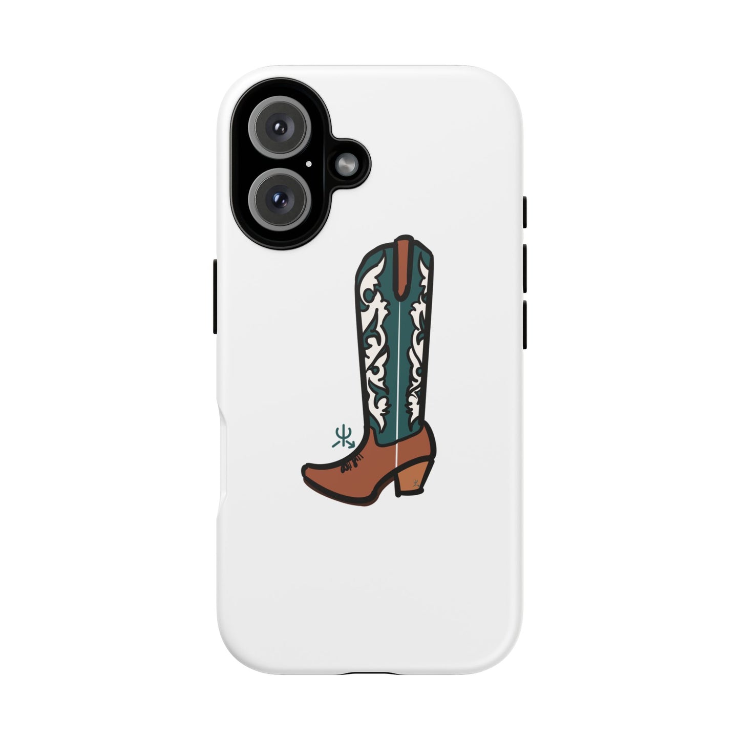 Turquoise Western Cowboy Boot Phone Case | Hand-drawn by Chase Templeton