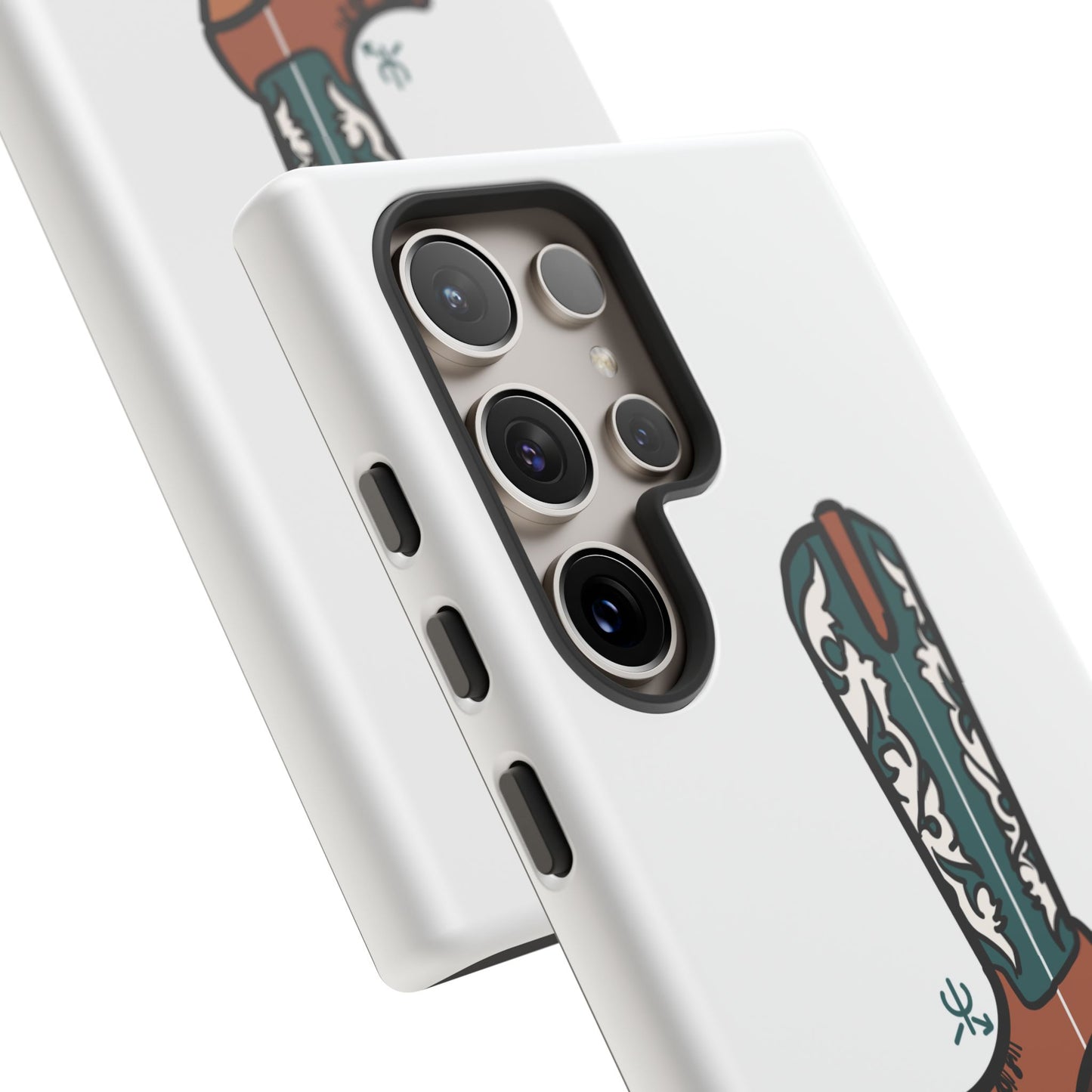Turquoise Western Cowboy Boot Phone Case | Hand-drawn by Chase Templeton