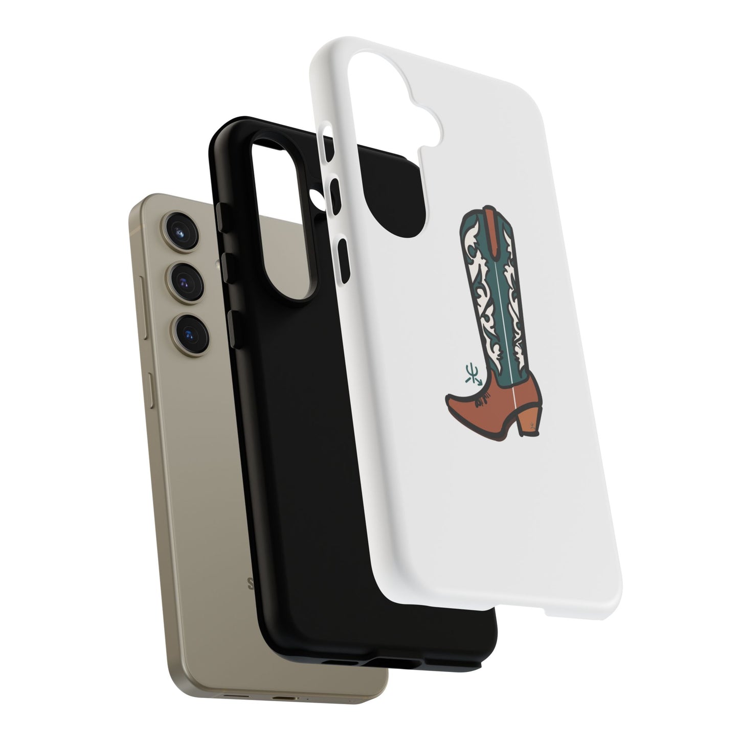 Turquoise Western Cowboy Boot Phone Case | Hand-drawn by Chase Templeton