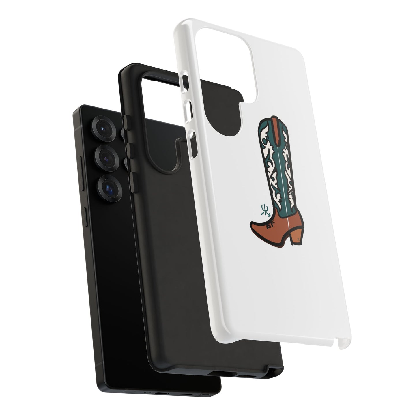 Turquoise Western Cowboy Boot Phone Case | Hand-drawn by Chase Templeton