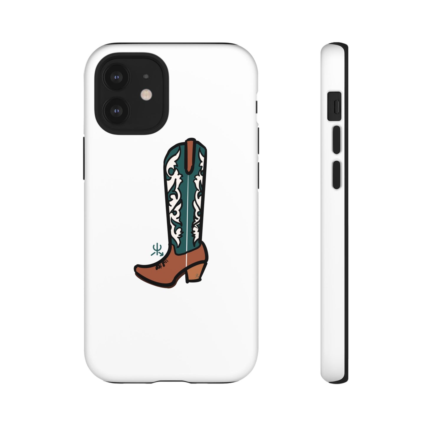 Turquoise Western Cowboy Boot Phone Case | Hand-drawn by Chase Templeton