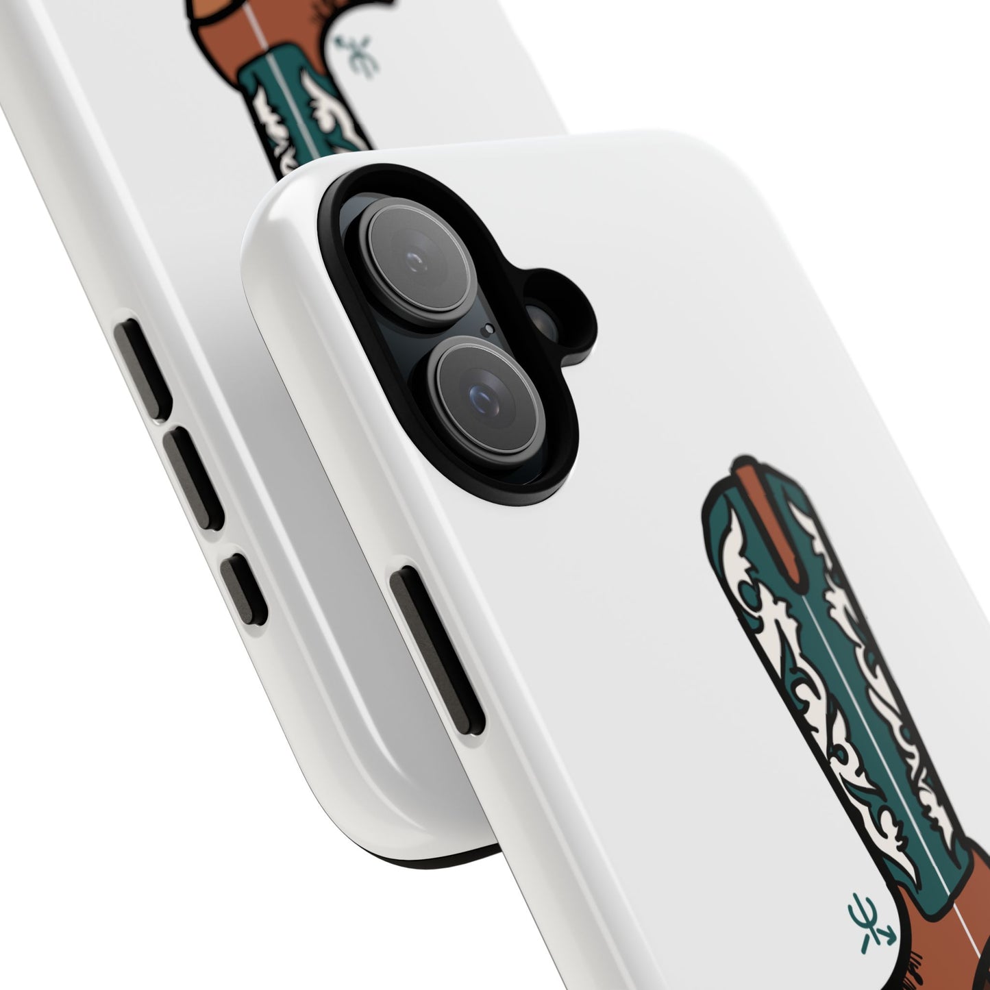 Turquoise Western Cowboy Boot Phone Case | Hand-drawn by Chase Templeton