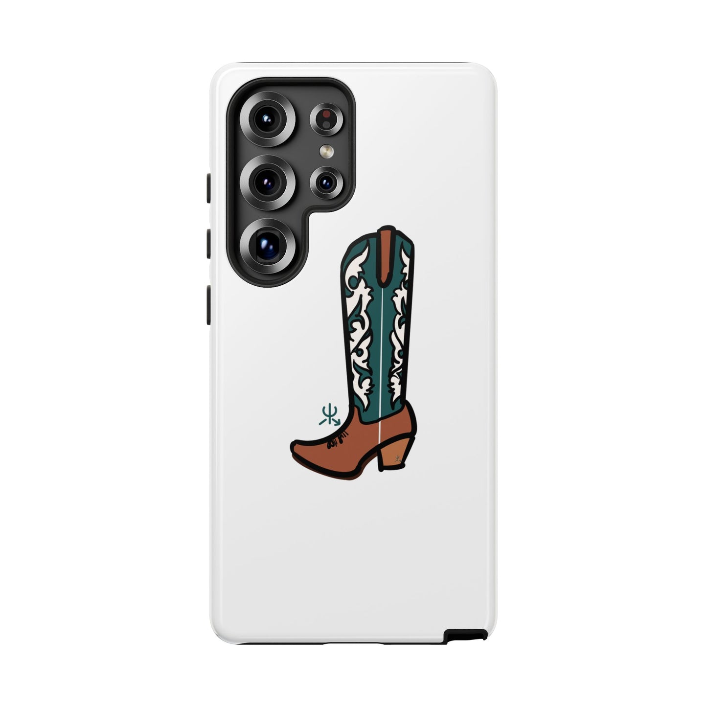 Turquoise Western Cowboy Boot Phone Case | Hand-drawn by Chase Templeton