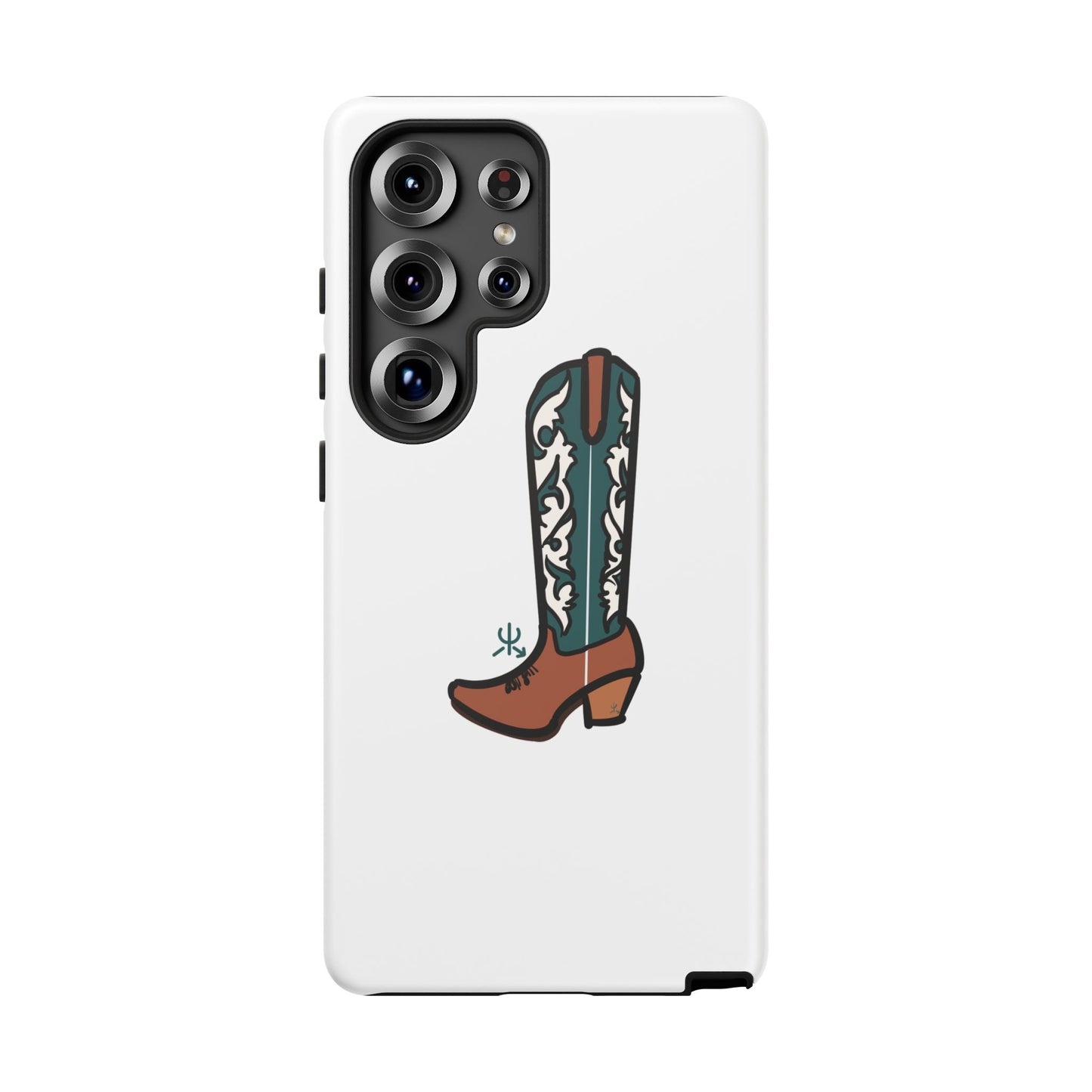 Turquoise Western Cowboy Boot Phone Case | Hand-drawn by Chase Templeton