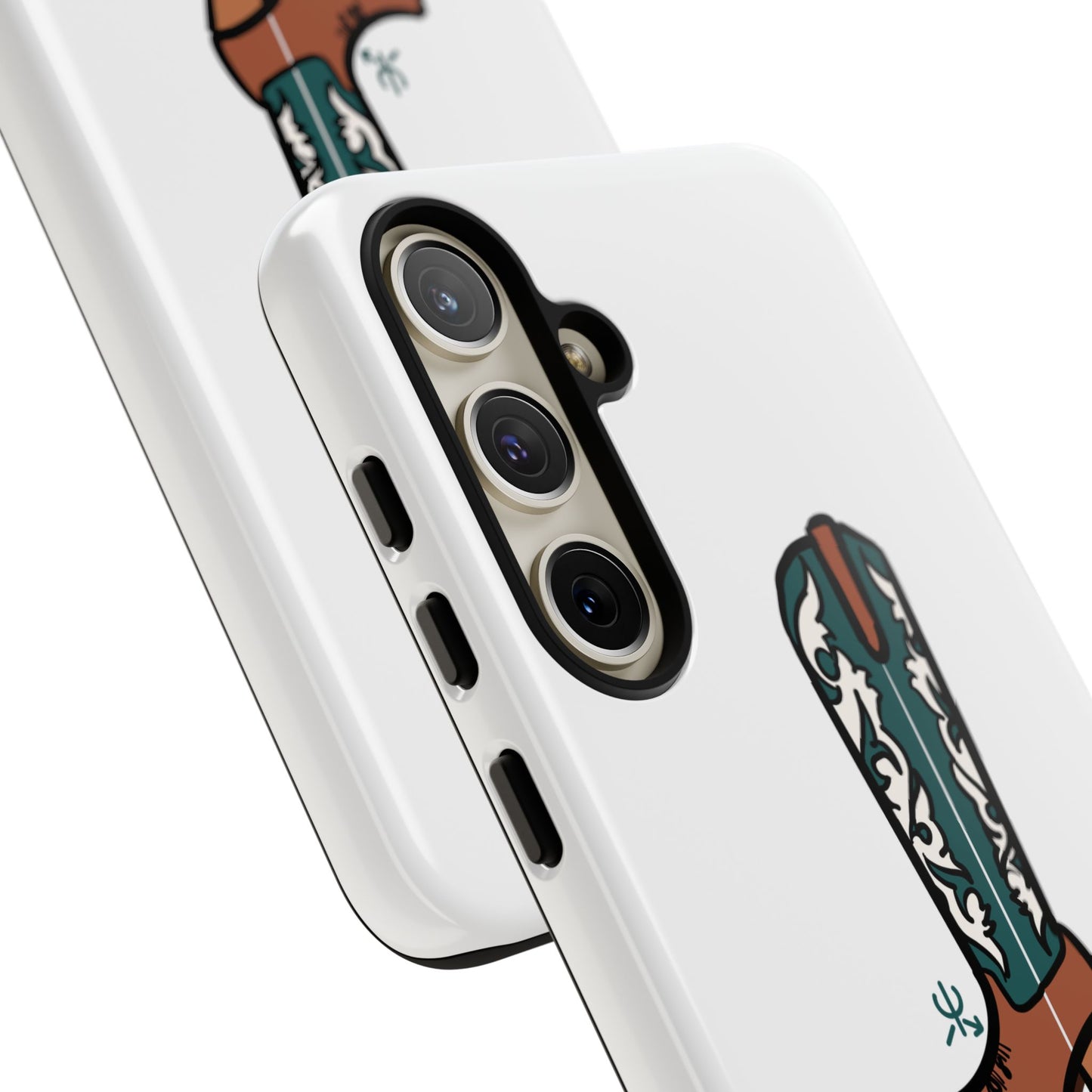 Turquoise Western Cowboy Boot Phone Case | Hand-drawn by Chase Templeton