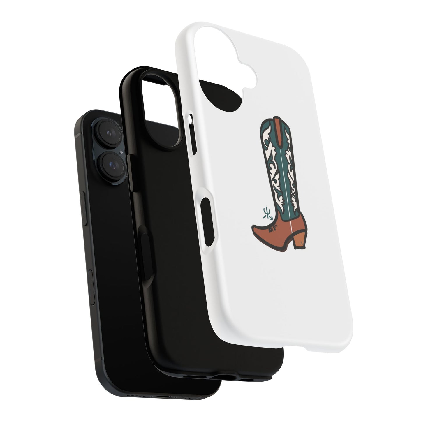 Turquoise Western Cowboy Boot Phone Case | Hand-drawn by Chase Templeton