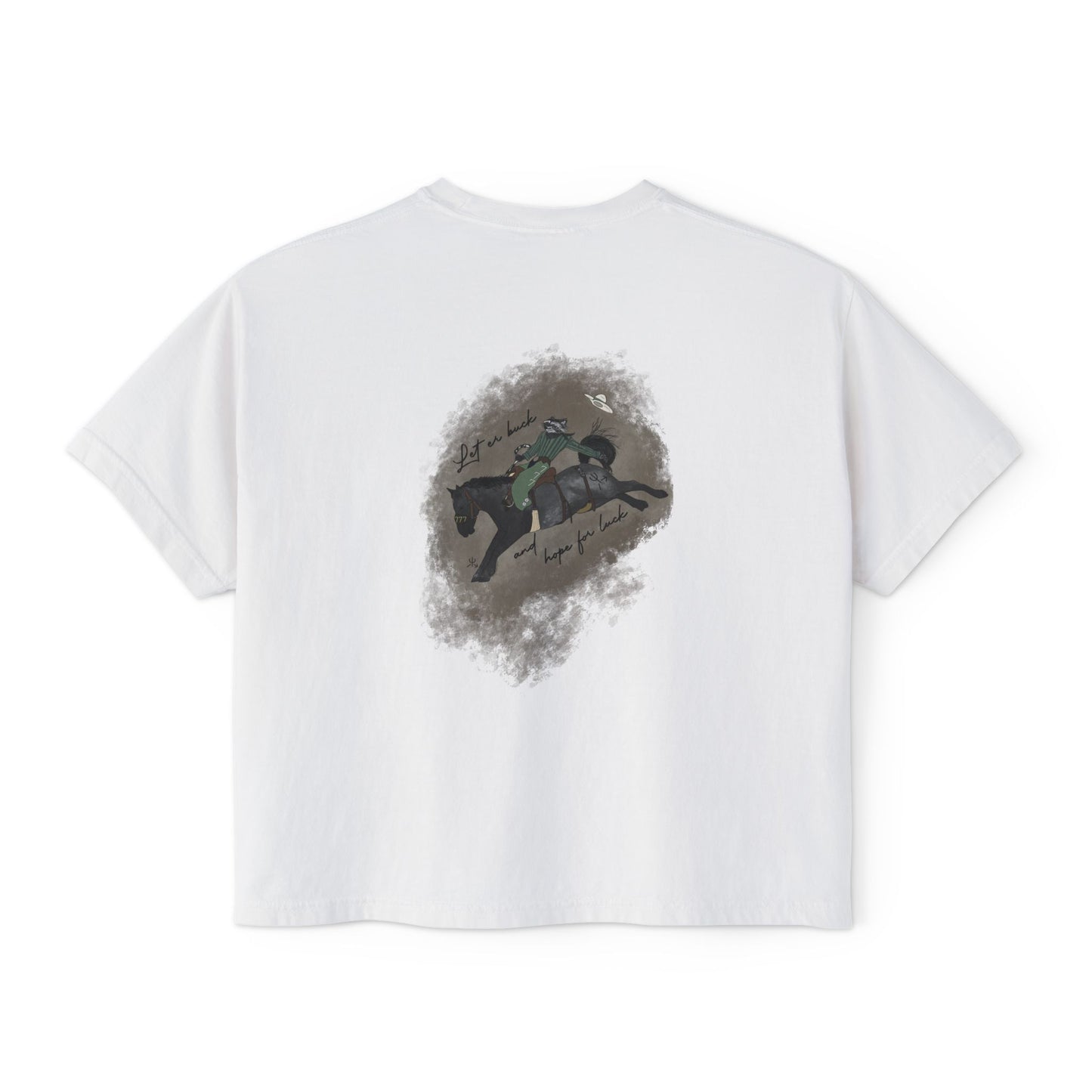 Let Er Buck & Hope for Luck Cropped Tee