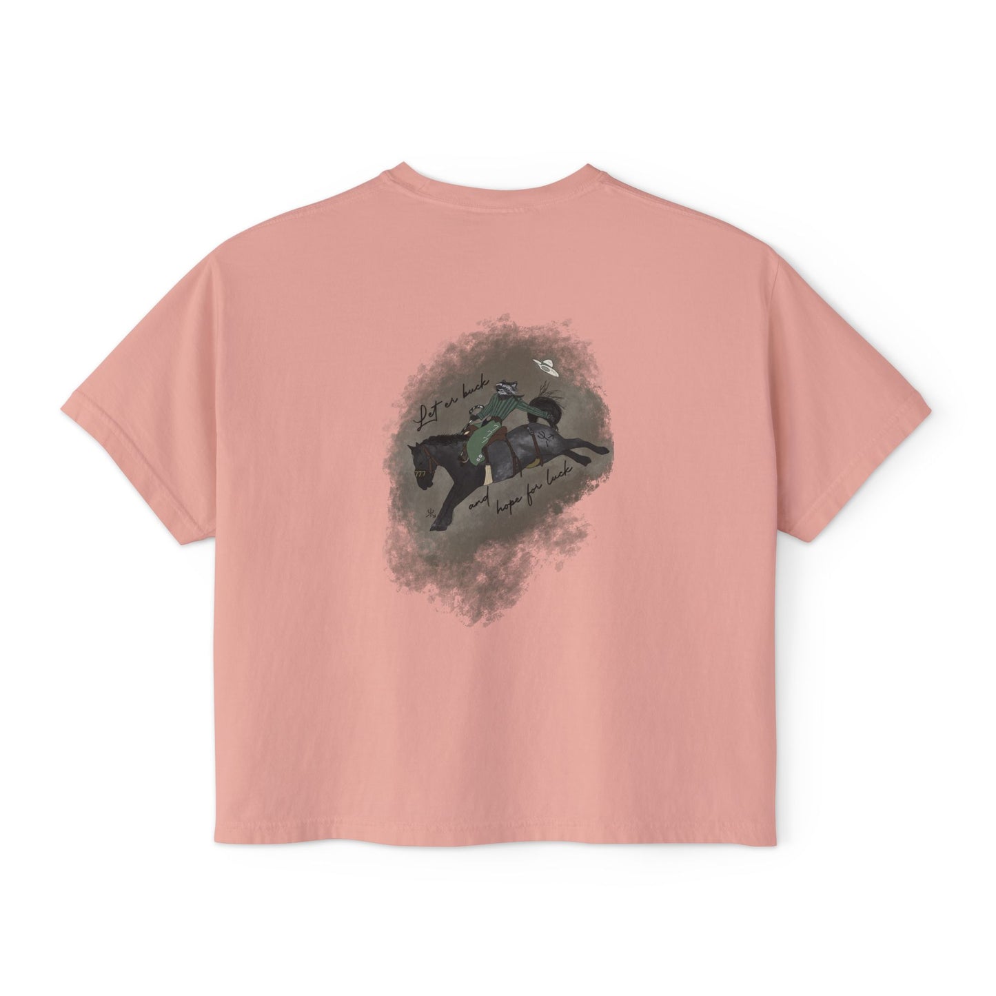 Let Er Buck & Hope for Luck Cropped Tee