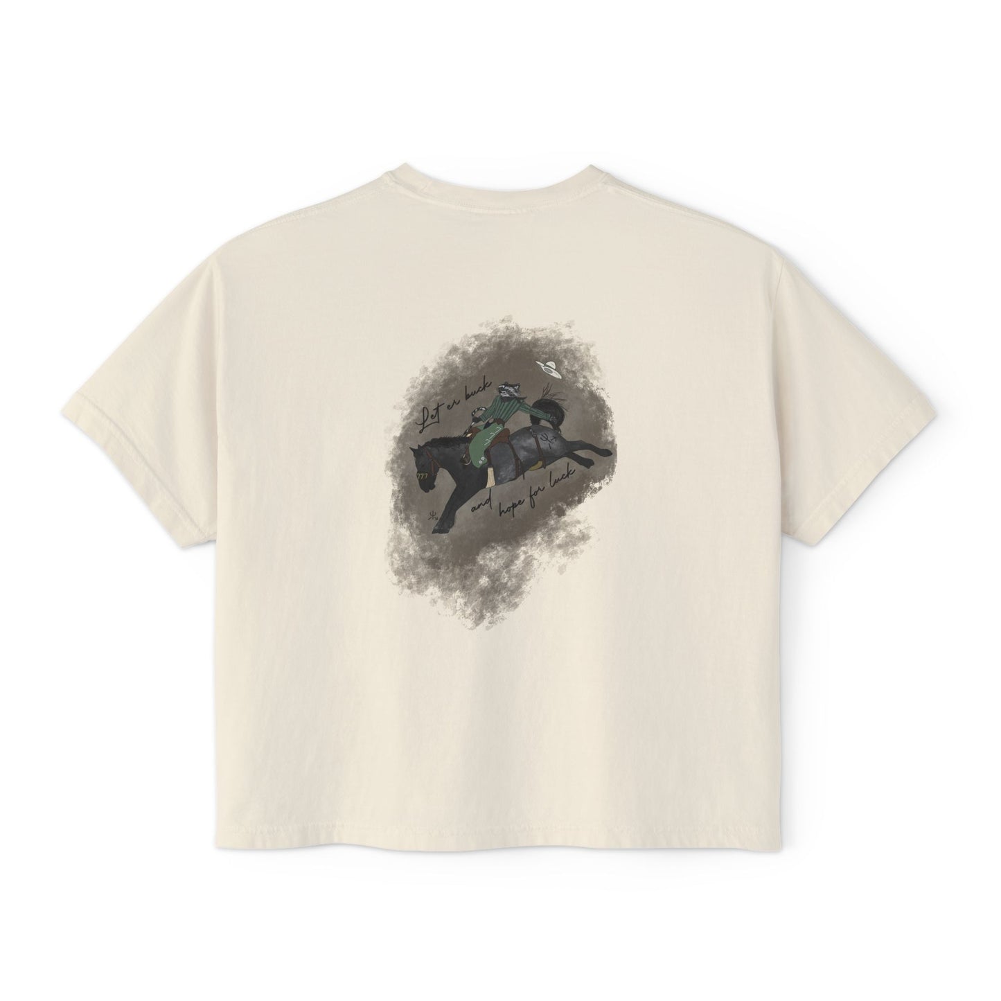 Let Er Buck & Hope for Luck Cropped Tee
