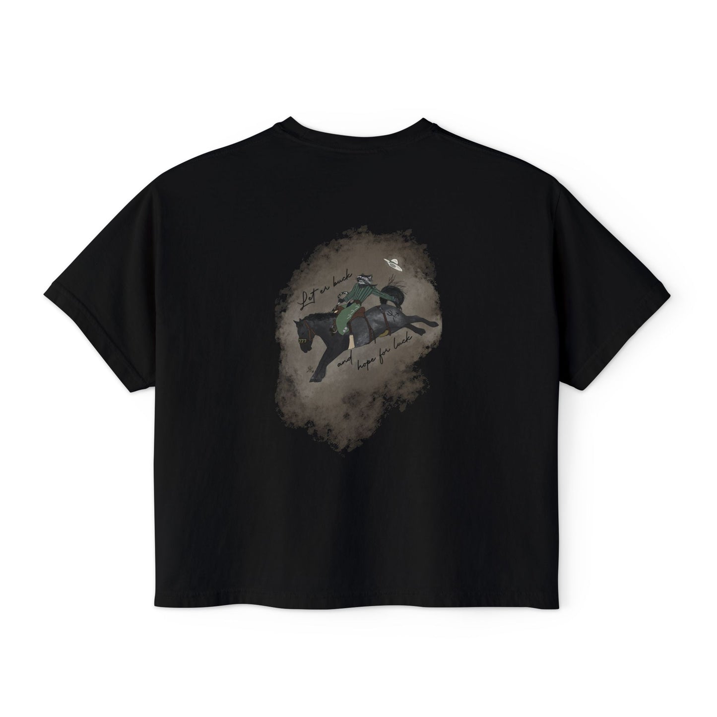 Let Er Buck & Hope for Luck Cropped Tee