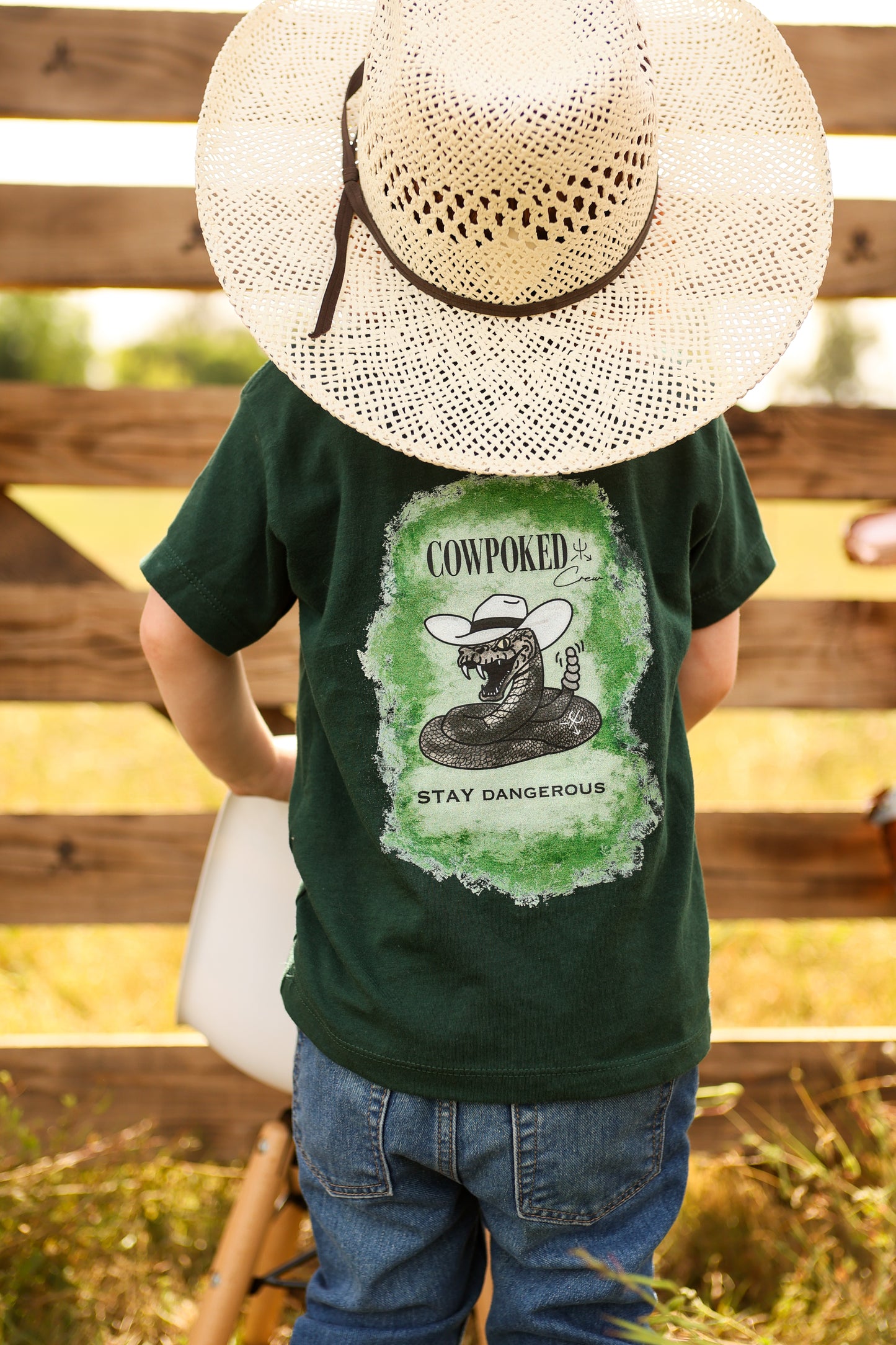 Cowpoked Crew "Stay Dangerous" Rattlesnake Kids Tee