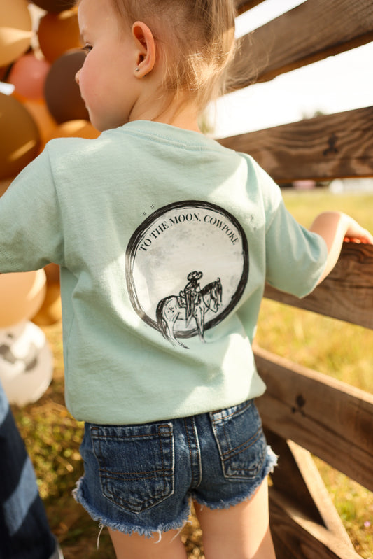 "To the Moon Cowpoke" Kids Tee