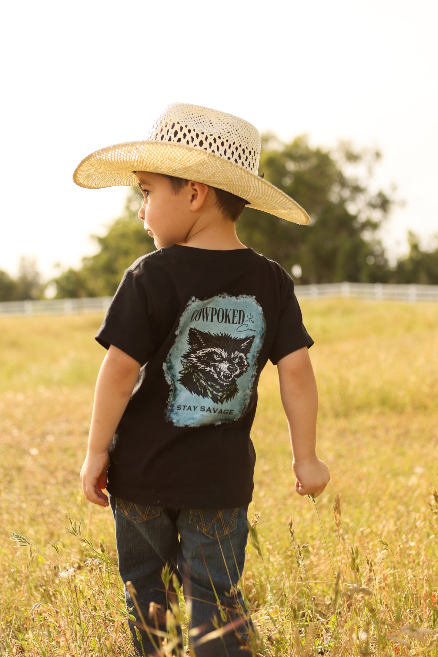 Cowpoked Crew "Stay Savage" Raccoon Kids Tee