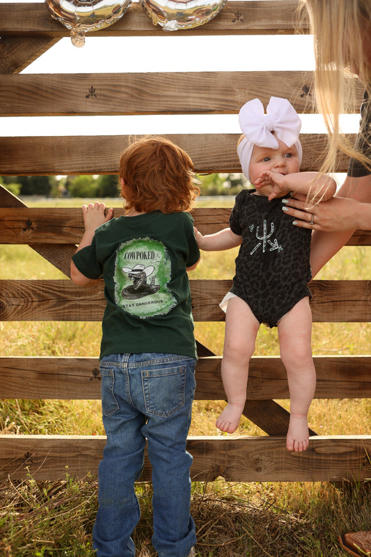 Cowpoked Crew "Stay Dangerous" Rattlesnake Kids Tee